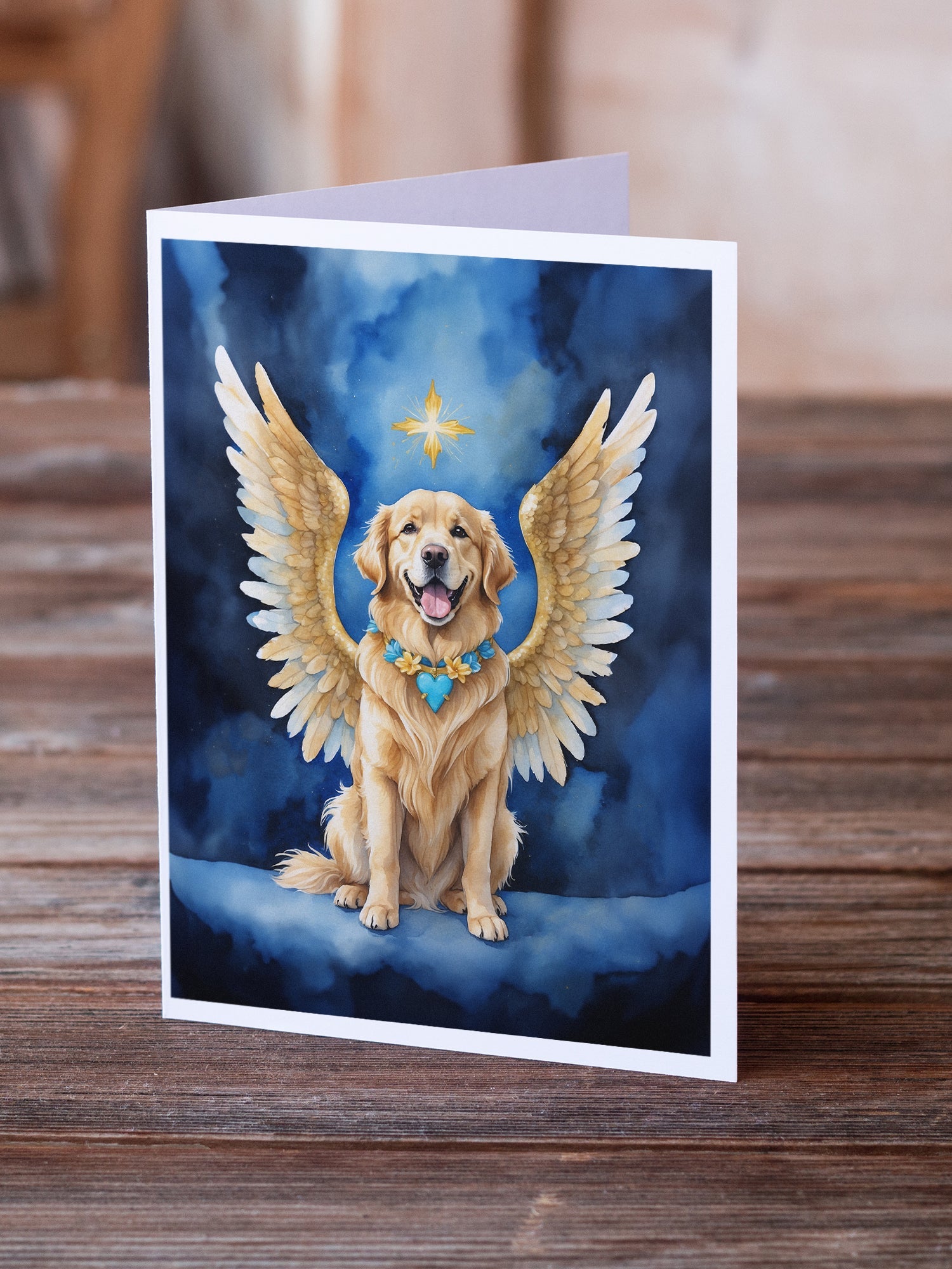Golden Retriever My Angel Greeting Cards Pack of 8 Blank Cards with Envelopes Whimsical A7 Size 5x7