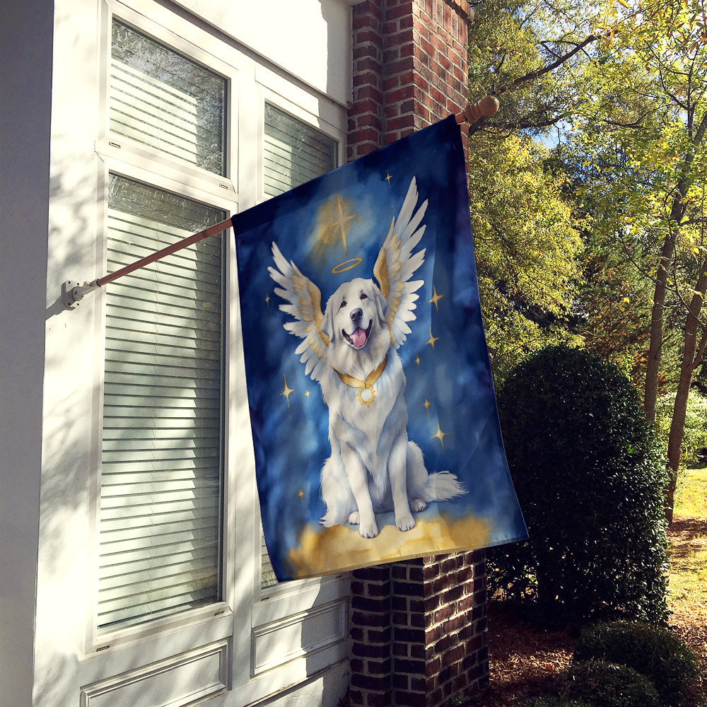 Great Pyrenees My Angel House Flag 28x40 Porch Sleeve Pole Decorative Outside Yard Banner Artwork Wall Hanging, Polyester
