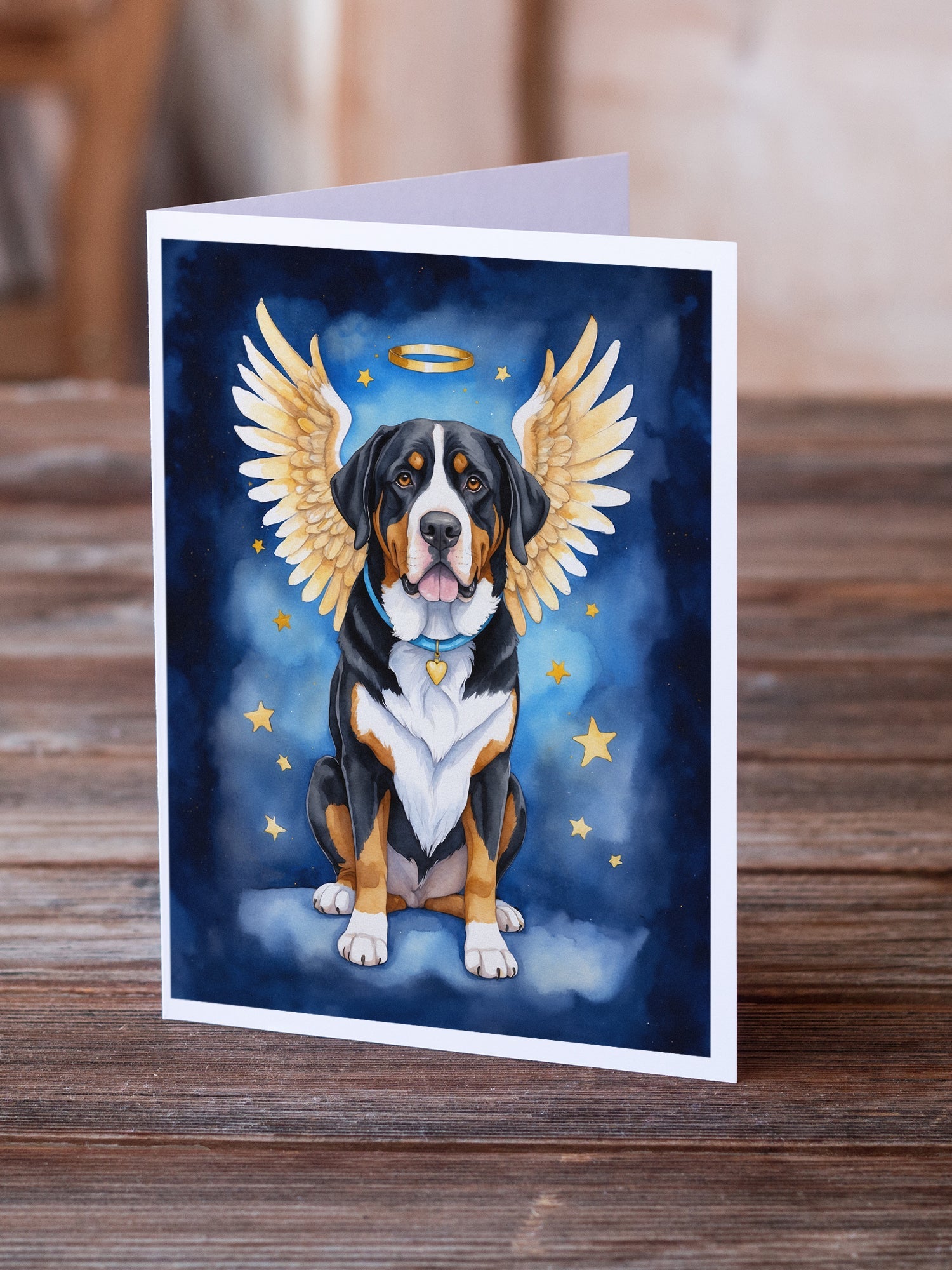 Greater Swiss Mountain Dog My Angel Greeting Cards Pack of 8 Blank Cards with Envelopes Whimsical A7 Size 5x7