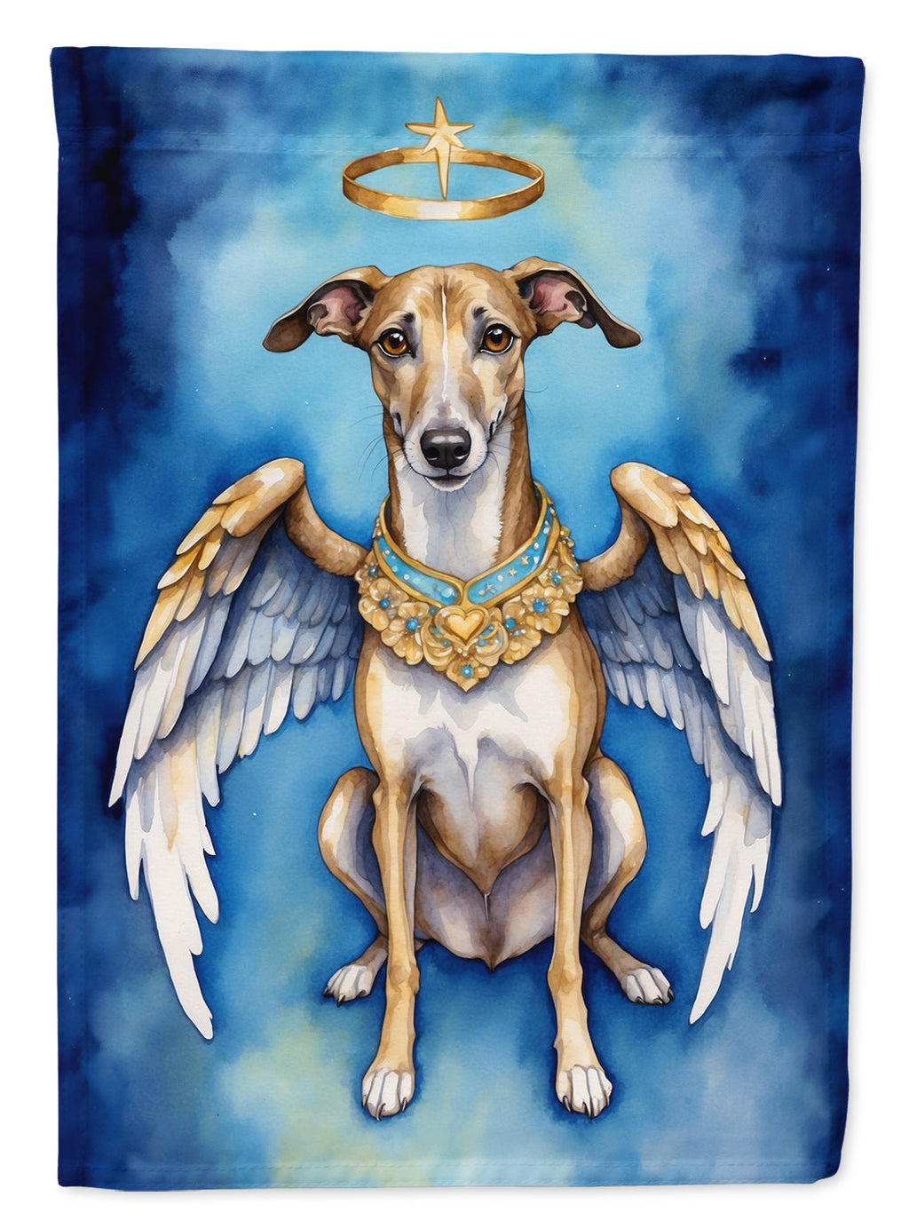 Greyhound My Angel House Flag 28x40 Porch Sleeve Pole Decorative Outside Yard Banner Artwork Wall Hanging, Polyester