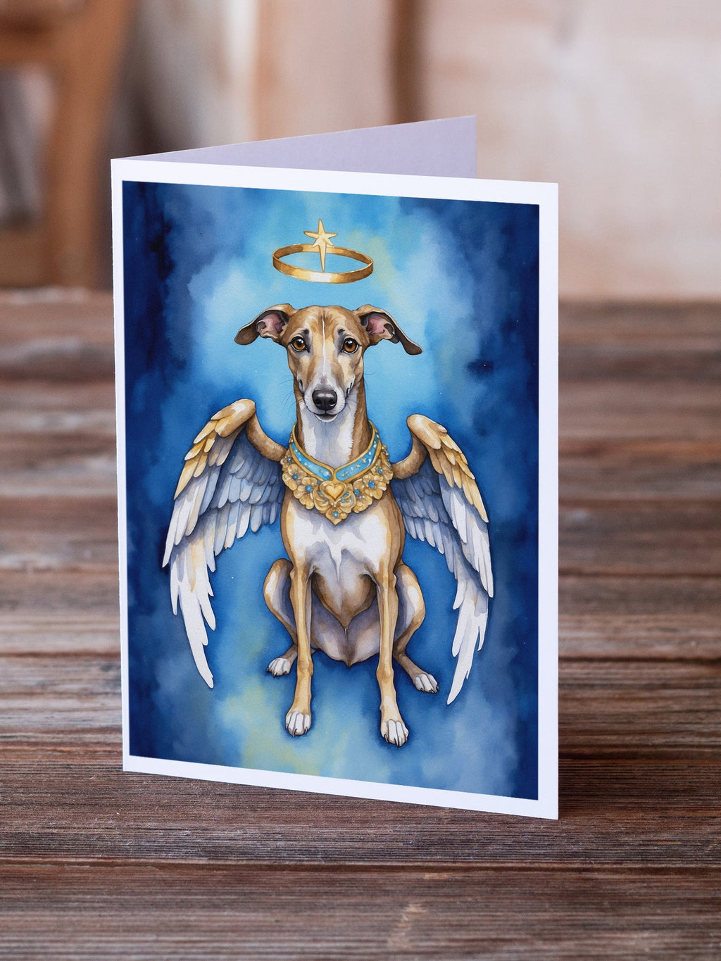 Greyhound My Angel Greeting Cards Pack of 8 Blank Cards with Envelopes Whimsical A7 Size 5x7