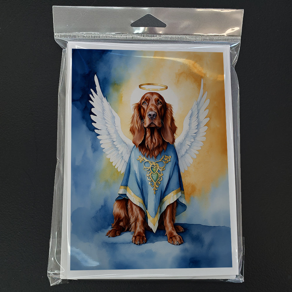 Irish Setter My Angel Greeting Cards Pack of 8 Blank Cards with Envelopes Whimsical A7 Size 5x7