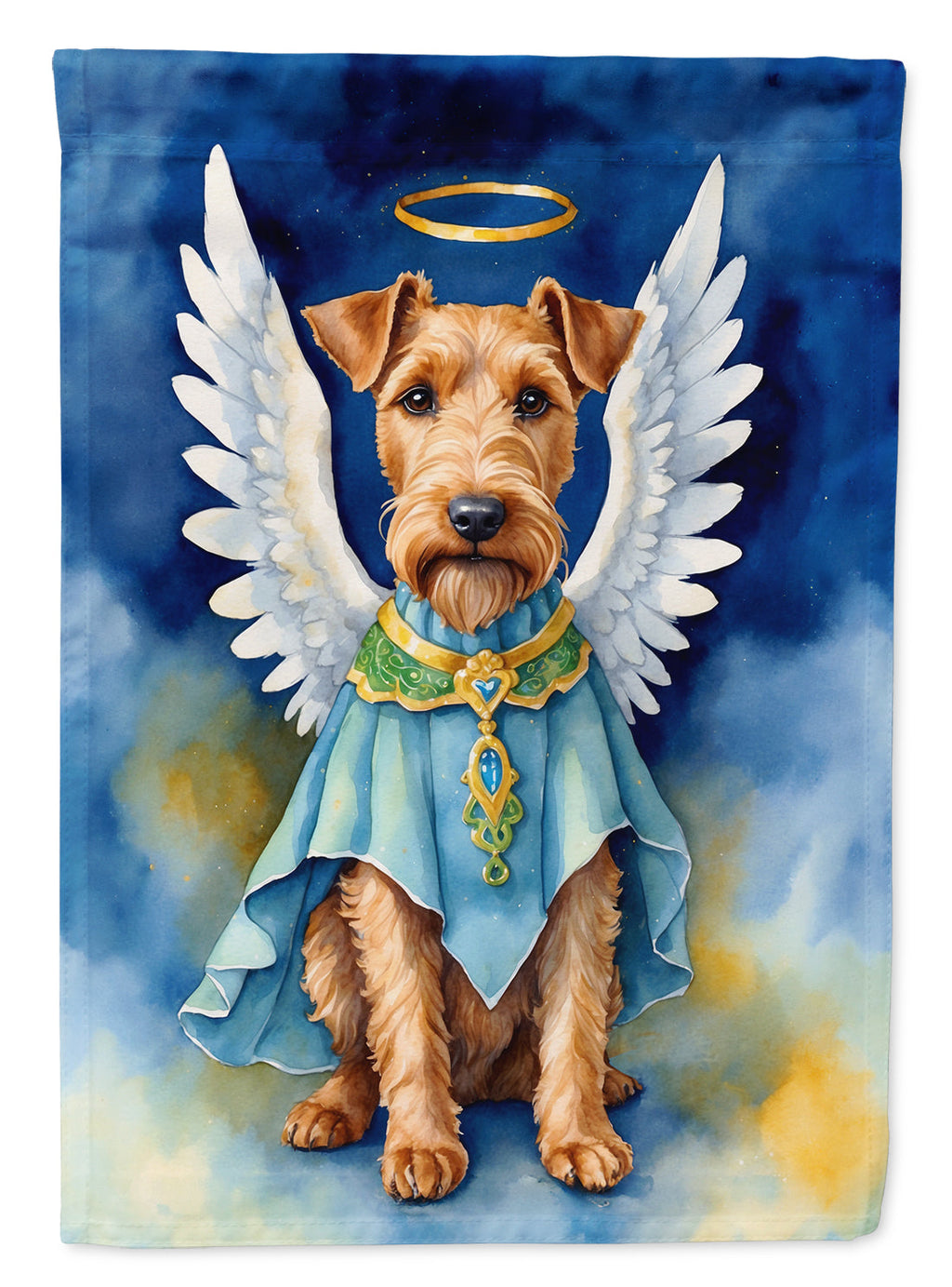 Irish Terrier My Angel House Flag 28x40 Porch Sleeve Pole Decorative Outside Yard Banner Artwork Wall Hanging, Polyester