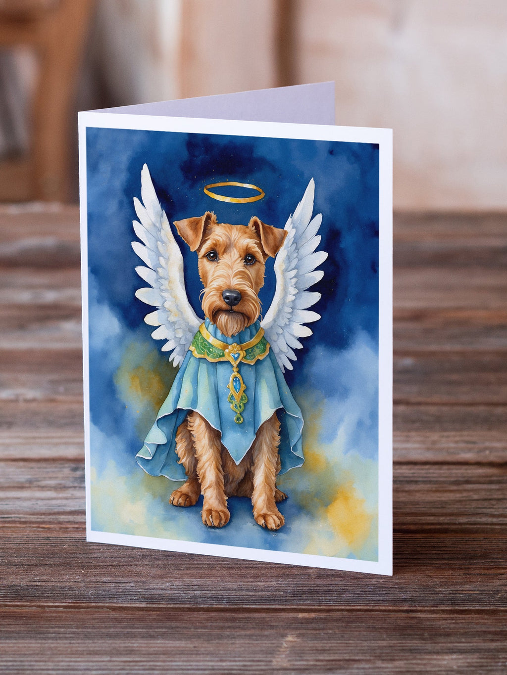 Irish Terrier My Angel Greeting Cards Pack of 8 Blank Cards with Envelopes Whimsical A7 Size 5x7