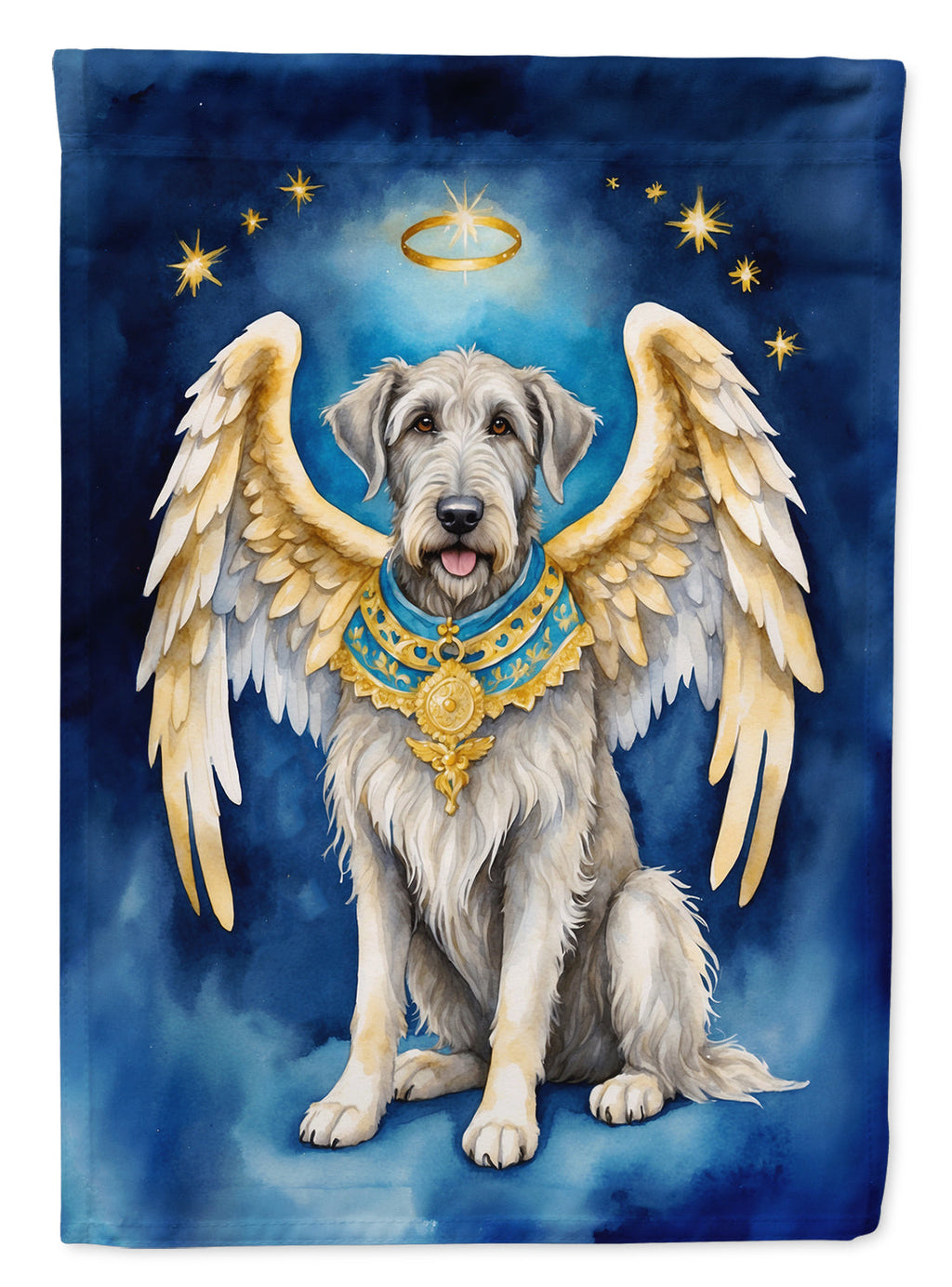 Irish Wolfhound My Angel House Flag 28x40 Porch Sleeve Pole Decorative Outside Yard Banner Artwork Wall Hanging, Polyester