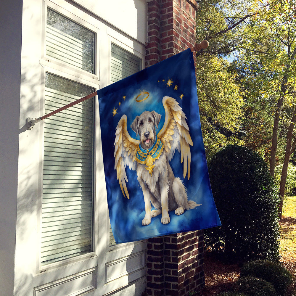 Irish Wolfhound My Angel House Flag 28x40 Porch Sleeve Pole Decorative Outside Yard Banner Artwork Wall Hanging, Polyester