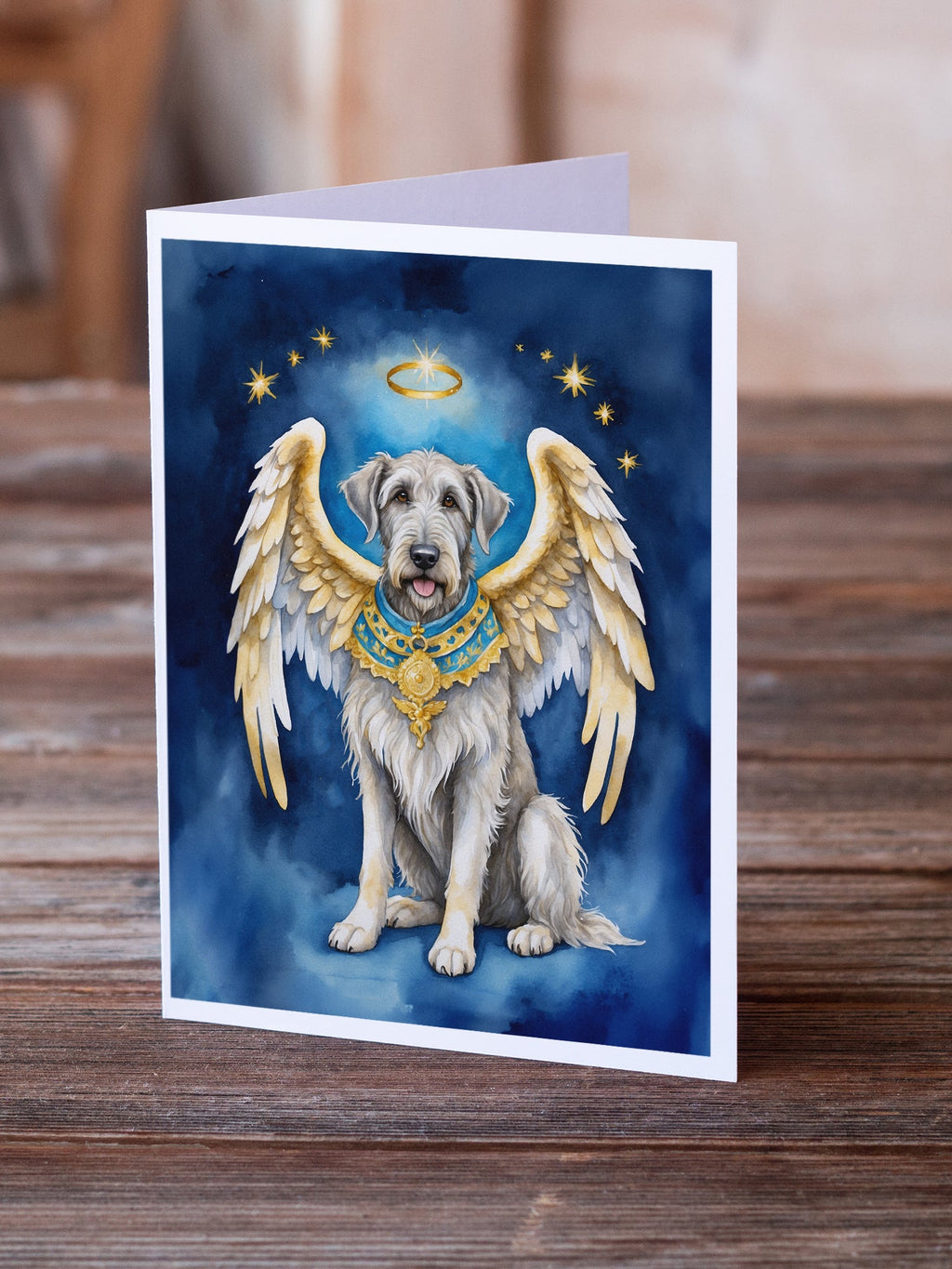 Irish Wolfhound My Angel Greeting Cards Pack of 8 Blank Cards with Envelopes Whimsical A7 Size 5x7