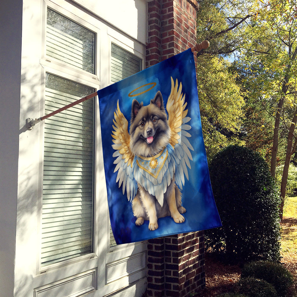Keeshond My Angel House Flag 28x40 Porch Sleeve Pole Decorative Outside Yard Banner Artwork Wall Hanging, Polyester
