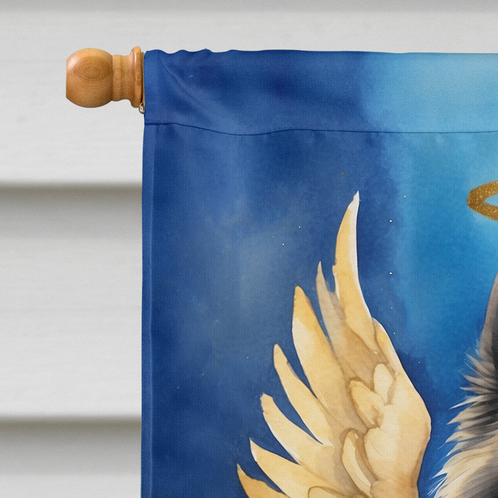 Keeshond My Angel House Flag 28x40 Porch Sleeve Pole Decorative Outside Yard Banner Artwork Wall Hanging, Polyester