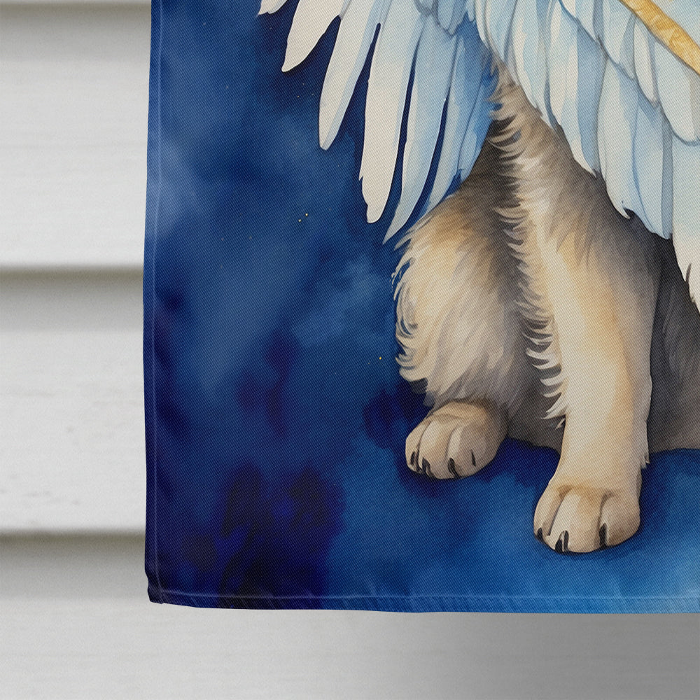 Keeshond My Angel House Flag 28x40 Porch Sleeve Pole Decorative Outside Yard Banner Artwork Wall Hanging, Polyester