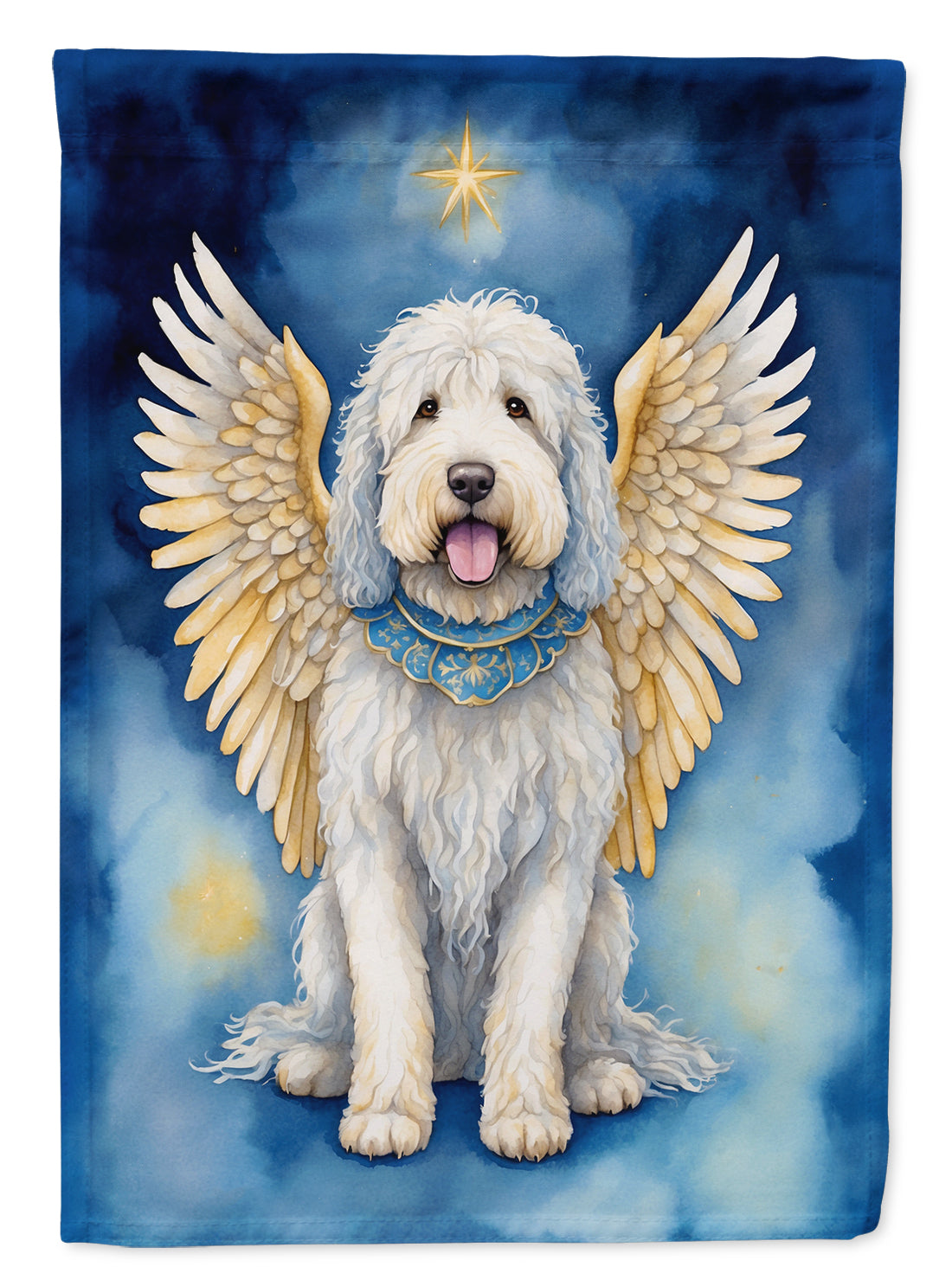 Komondor My Angel House Flag 28x40 Porch Sleeve Pole Decorative Outside Yard Banner Artwork Wall Hanging, Polyester