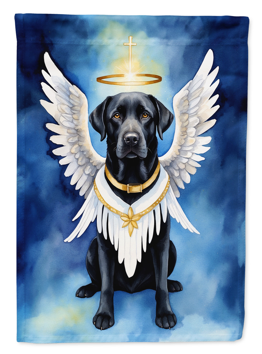 Black Labrador Retriever My Angel House Flag 28x40 Porch Sleeve Pole Decorative Outside Yard Banner Artwork Wall Hanging, Polyester
