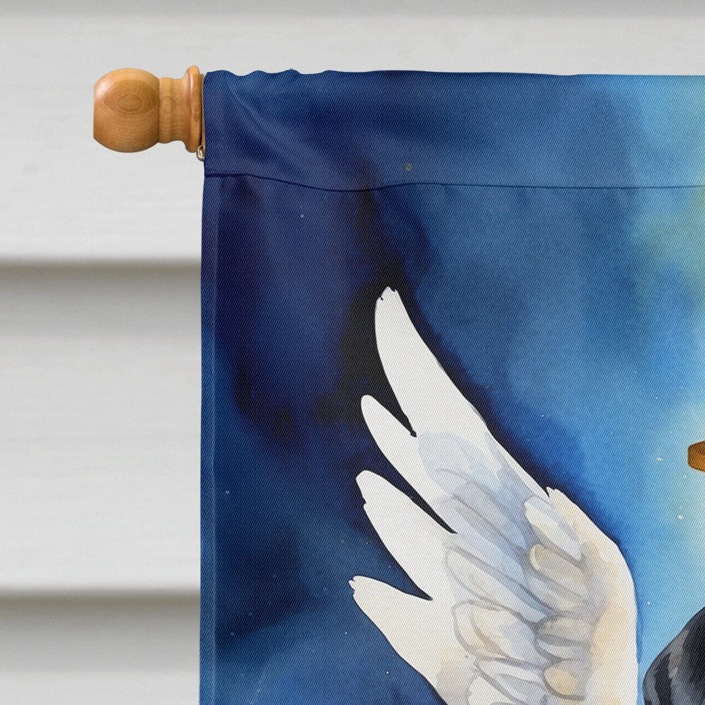 Black Labrador Retriever My Angel House Flag 28x40 Porch Sleeve Pole Decorative Outside Yard Banner Artwork Wall Hanging, Polyester