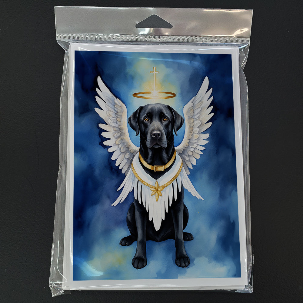 Black Labrador Retriever My Angel Greeting Cards Pack of 8 Blank Cards with Envelopes Whimsical A7 Size 5x7