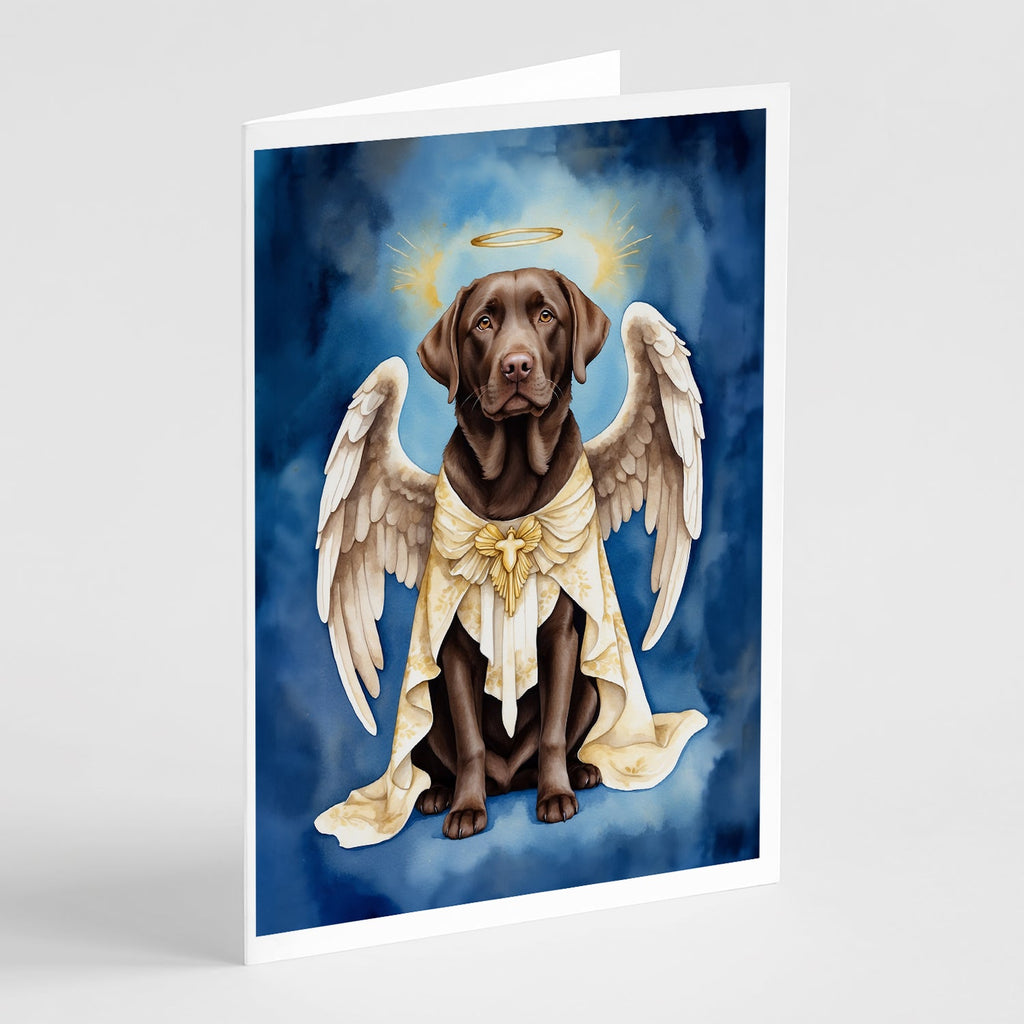 Chocolate Labrador Retriever My Angel Greeting Cards Pack of 8 Blank Cards with Envelopes Whimsical A7 Size 5x7