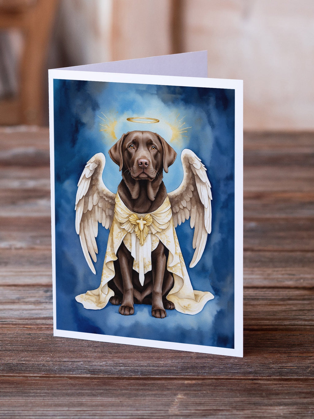 Chocolate Labrador Retriever My Angel Greeting Cards Pack of 8 Blank Cards with Envelopes Whimsical A7 Size 5x7