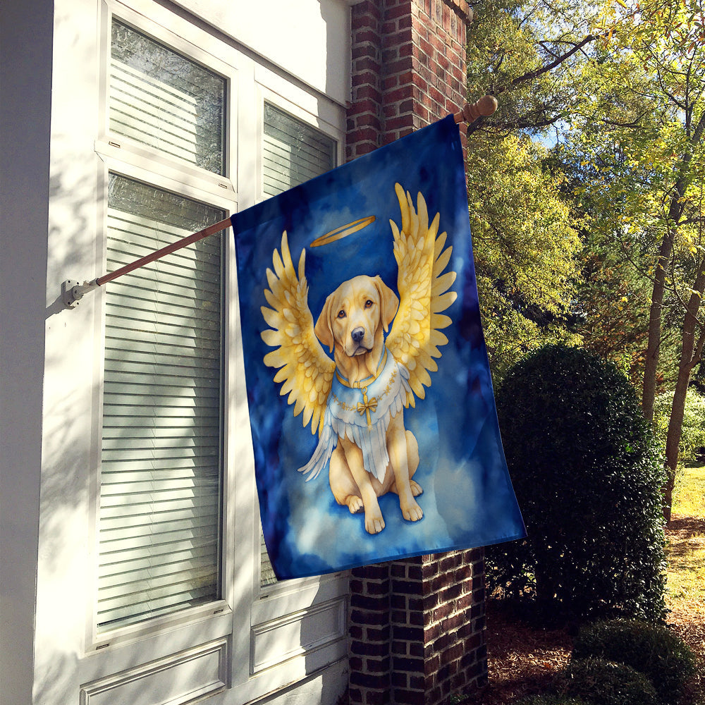 Yellow Chocolate Labrador Retriever My Angel House Flag 28x40 Porch Sleeve Pole Decorative Outside Yard Banner Artwork Wall Hanging, Polyester