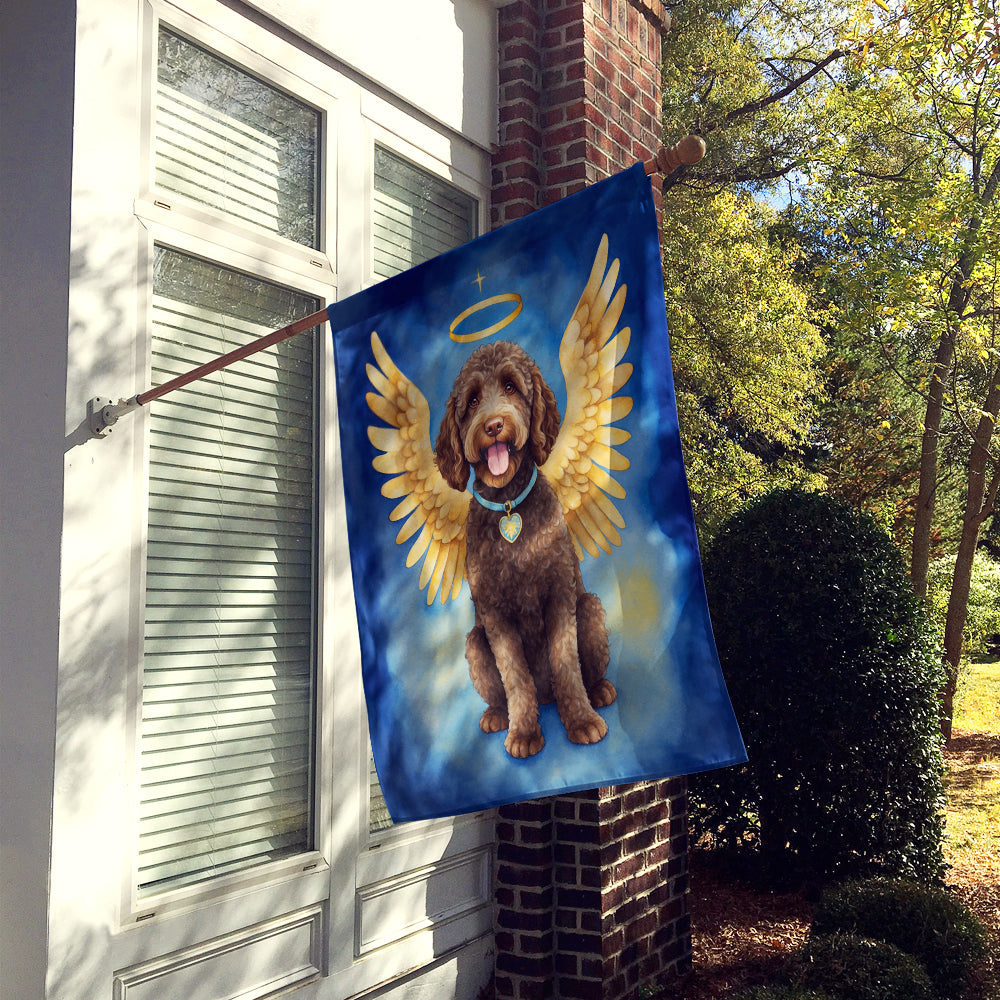 Labradoodle My Angel House Flag 28x40 Porch Sleeve Pole Decorative Outside Yard Banner Artwork Wall Hanging, Polyester