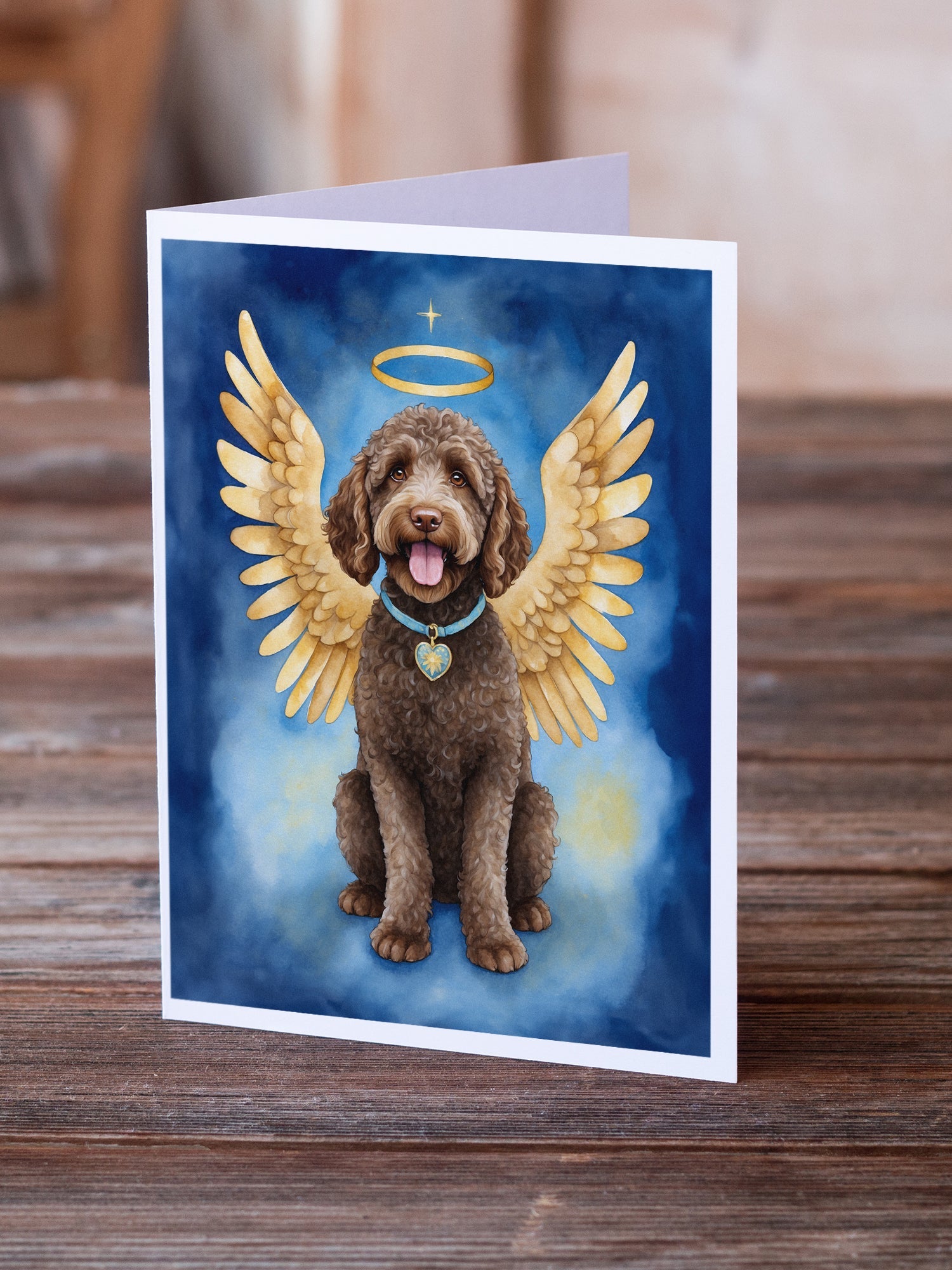 Labradoodle My Angel Greeting Cards Pack of 8 Blank Cards with Envelopes Whimsical A7 Size 5x7