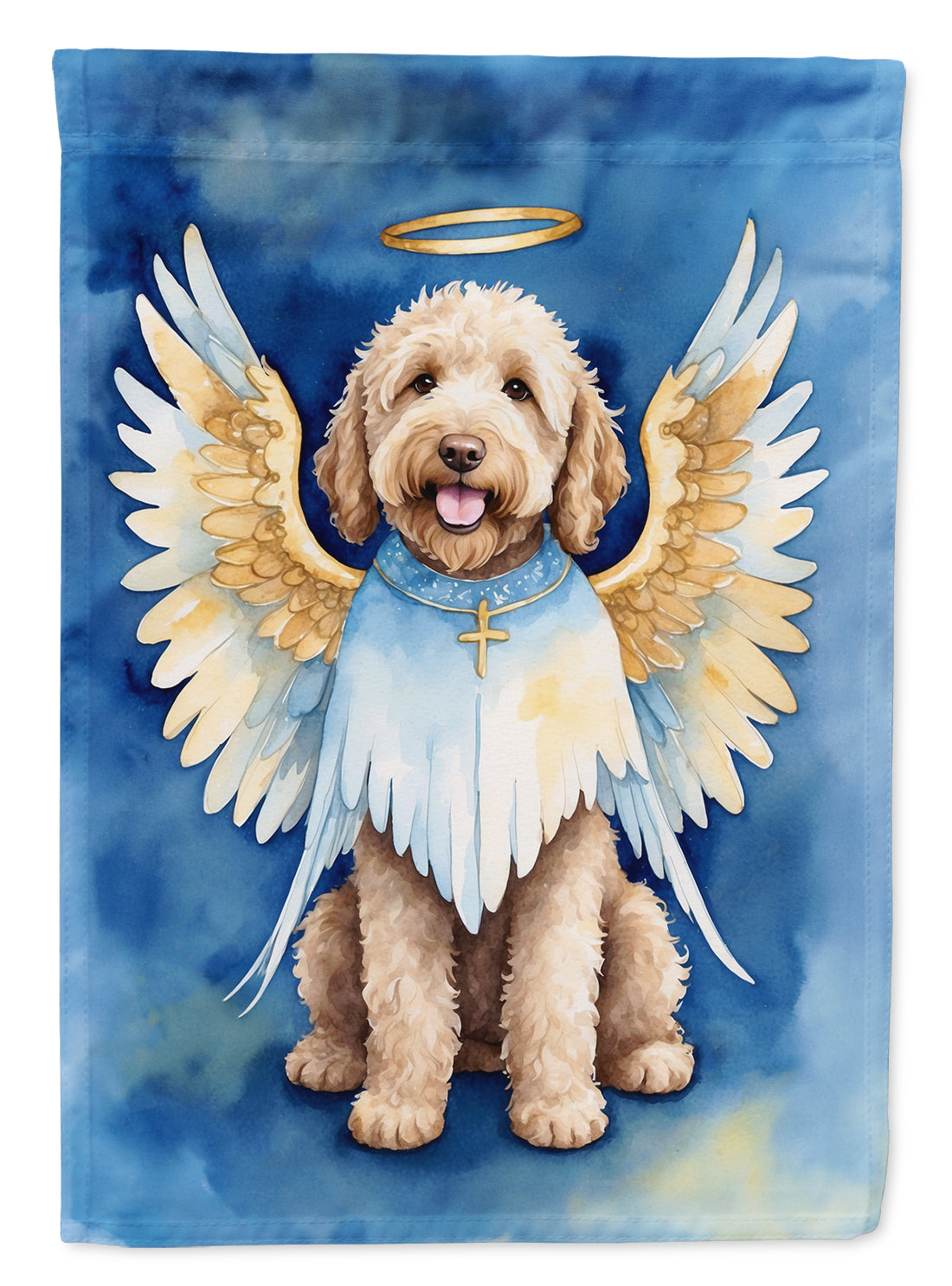 Labradoodle My Angel House Flag 28x40 Porch Sleeve Pole Decorative Outside Yard Banner Artwork Wall Hanging, Polyester