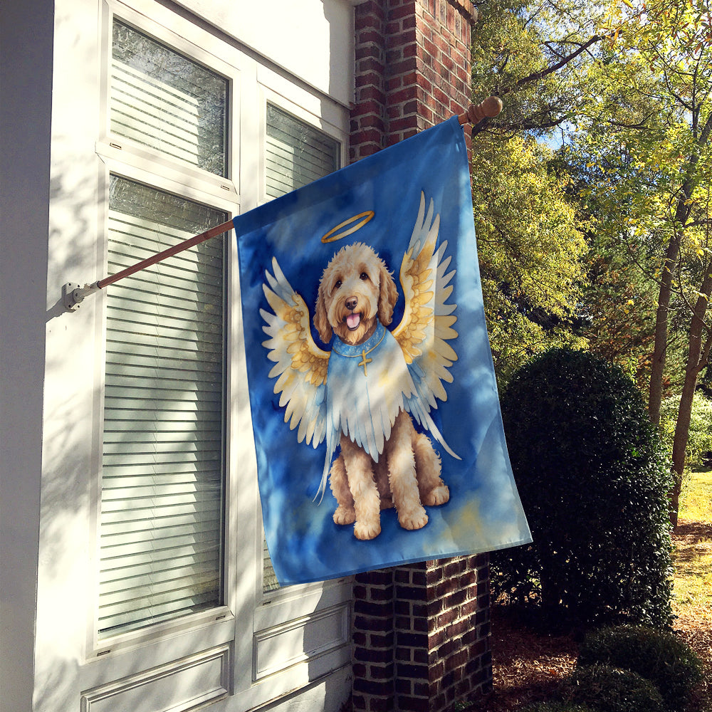 Labradoodle My Angel House Flag 28x40 Porch Sleeve Pole Decorative Outside Yard Banner Artwork Wall Hanging, Polyester