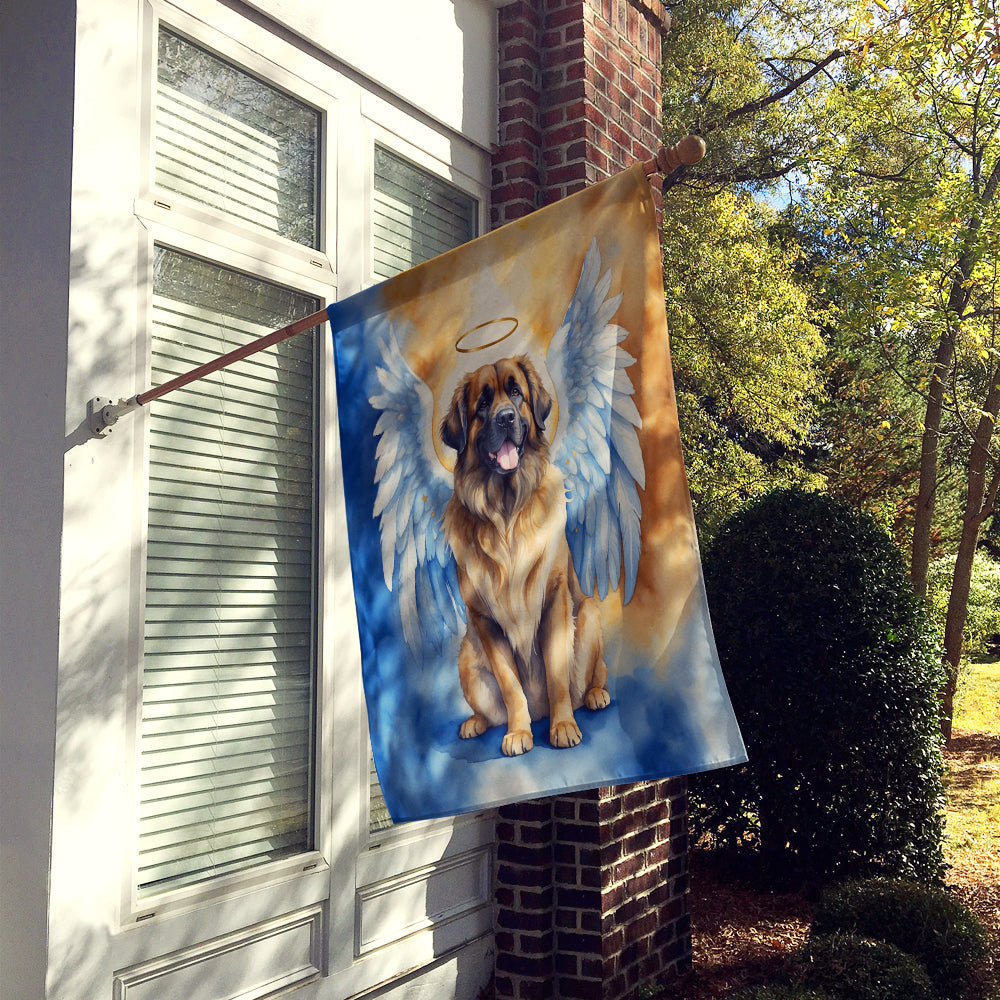 Leonberger My Angel House Flag 28x40 Porch Sleeve Pole Decorative Outside Yard Banner Artwork Wall Hanging, Polyester