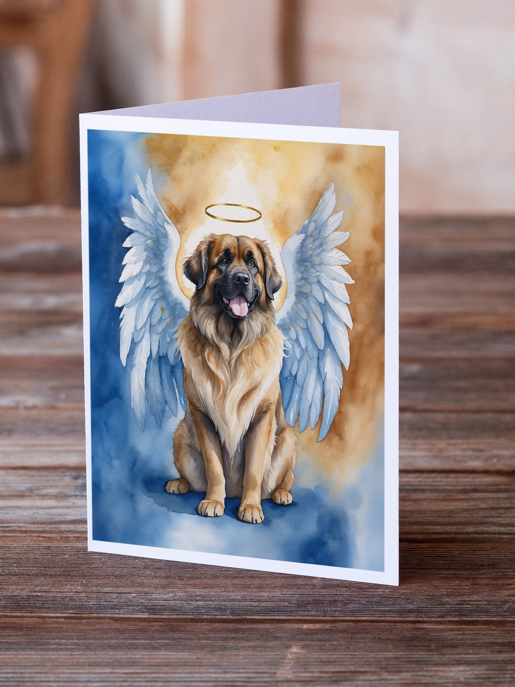 Leonberger My Angel Greeting Cards Pack of 8 Blank Cards with Envelopes Whimsical A7 Size 5x7