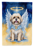 Lhasa Apso My Angel House Flag 28x40 Porch Sleeve Pole Decorative Outside Yard Banner Artwork Wall Hanging, Polyester