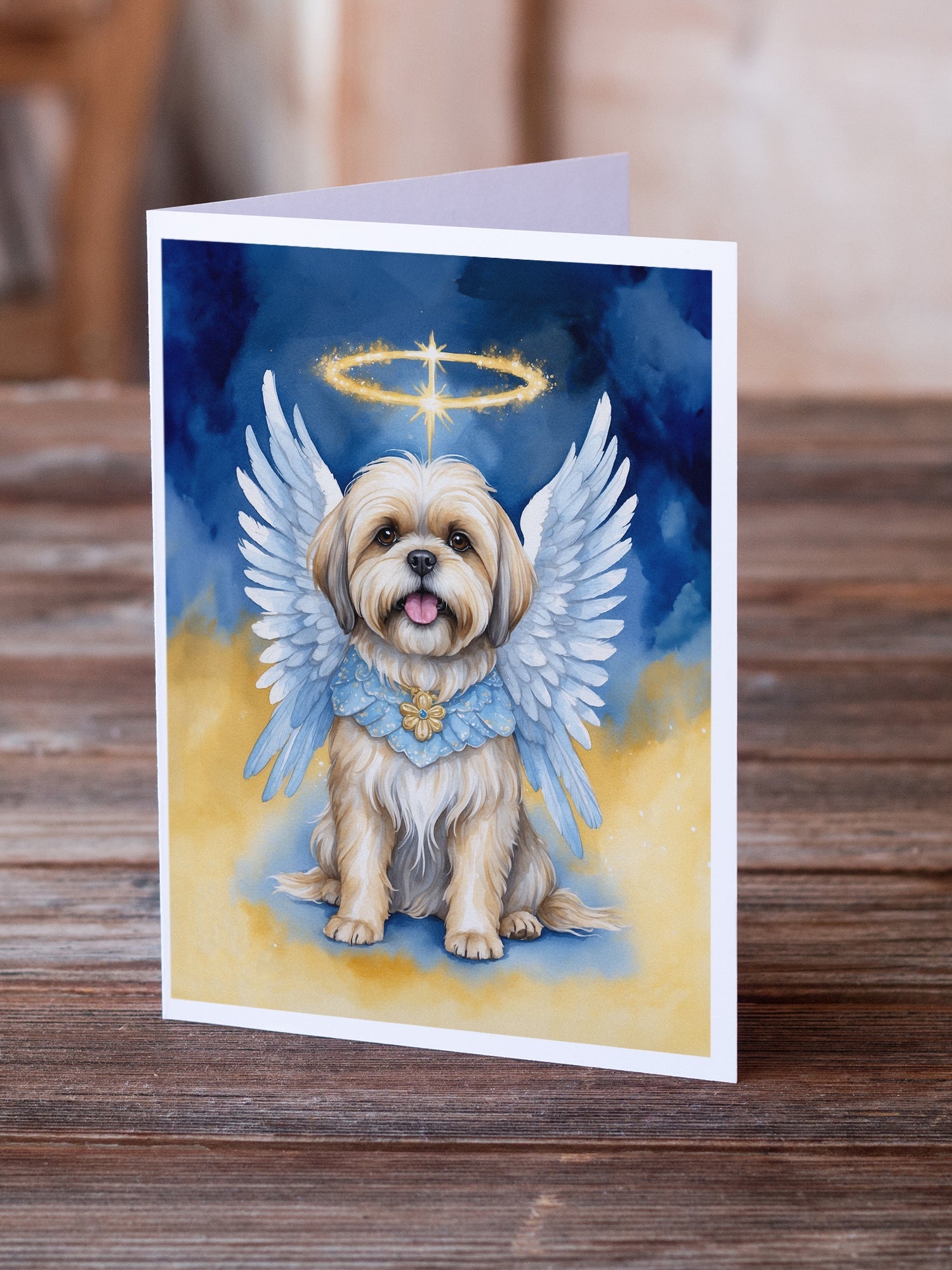 Lhasa Apso My Angel Greeting Cards Pack of 8 Blank Cards with Envelopes Whimsical A7 Size 5x7