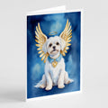 Maltese My Angel Greeting Cards Pack of 8 Blank Cards with Envelopes Whimsical A7 Size 5x7