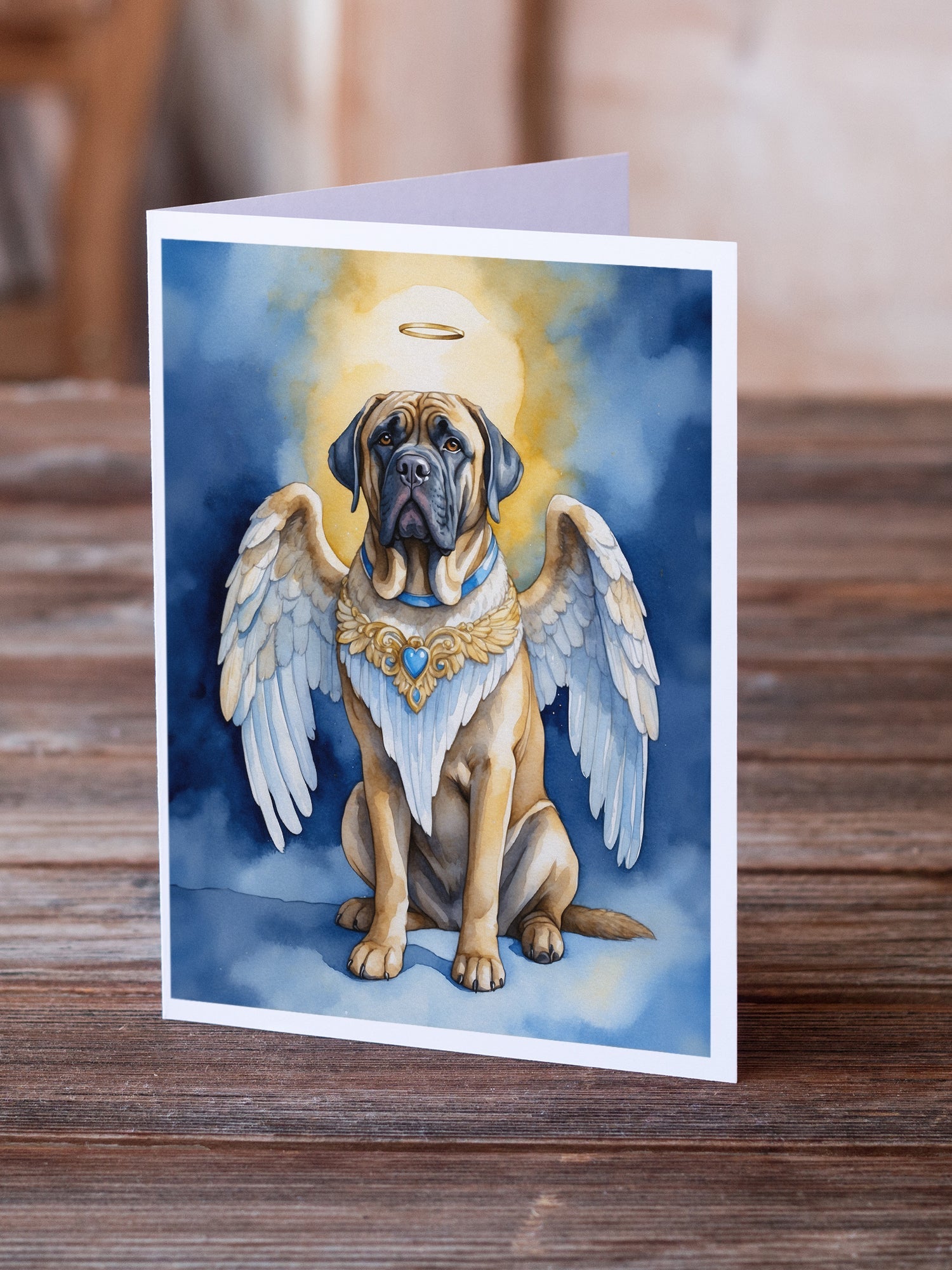 Mastiff My Angel Greeting Cards Pack of 8 Blank Cards with Envelopes Whimsical A7 Size 5x7