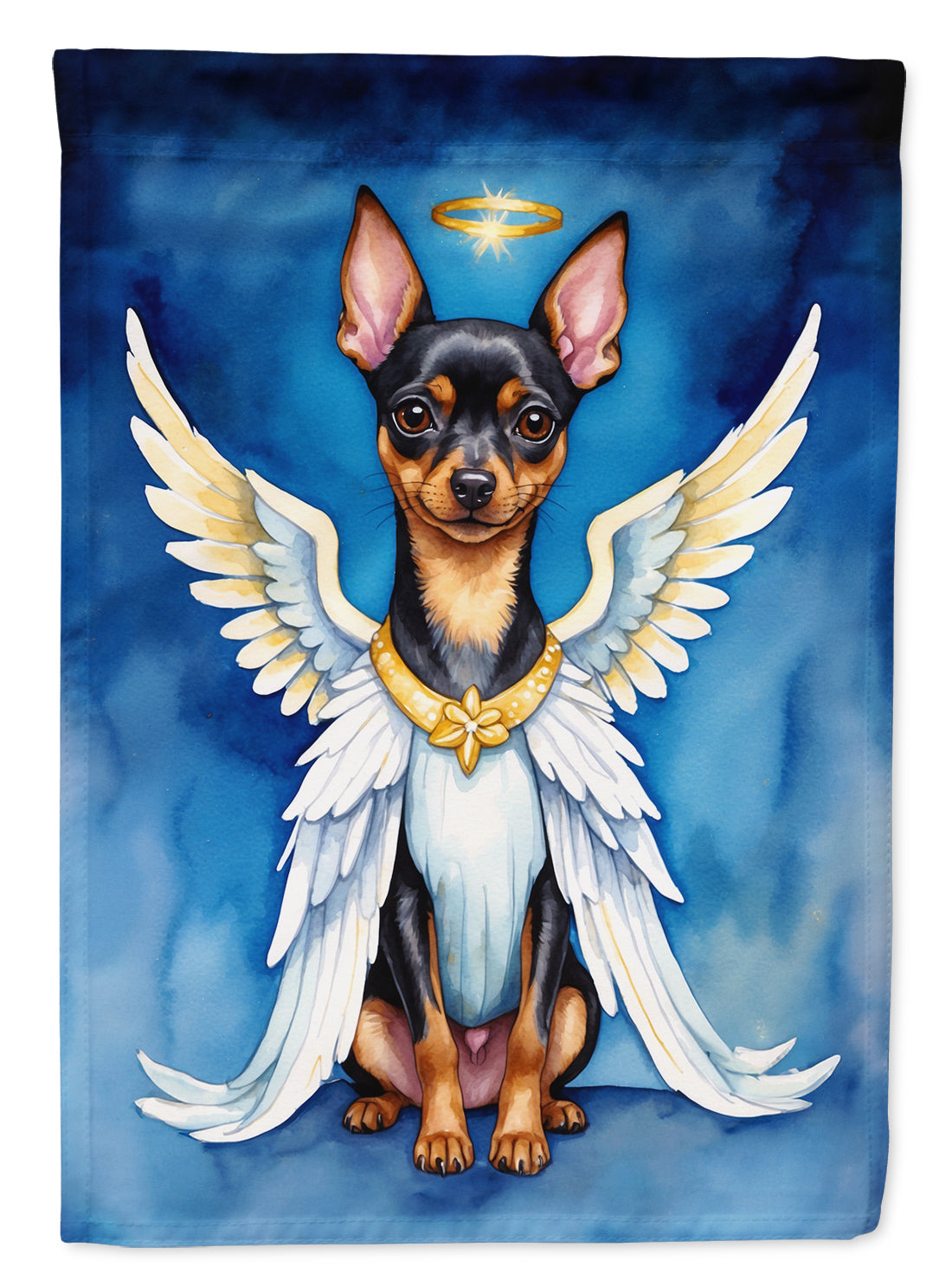 Miniature Pinscher My Angel House Flag 28x40 Porch Sleeve Pole Decorative Outside Yard Banner Artwork Wall Hanging, Polyester