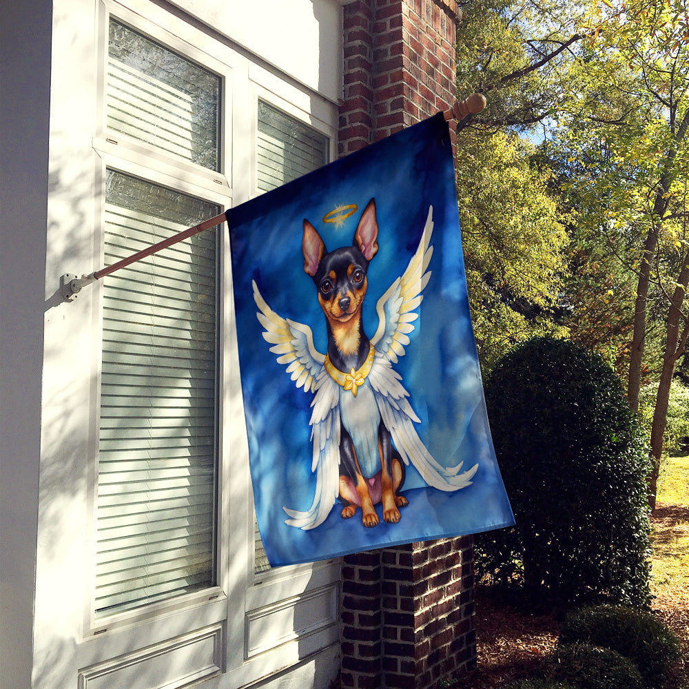 Miniature Pinscher My Angel House Flag 28x40 Porch Sleeve Pole Decorative Outside Yard Banner Artwork Wall Hanging, Polyester