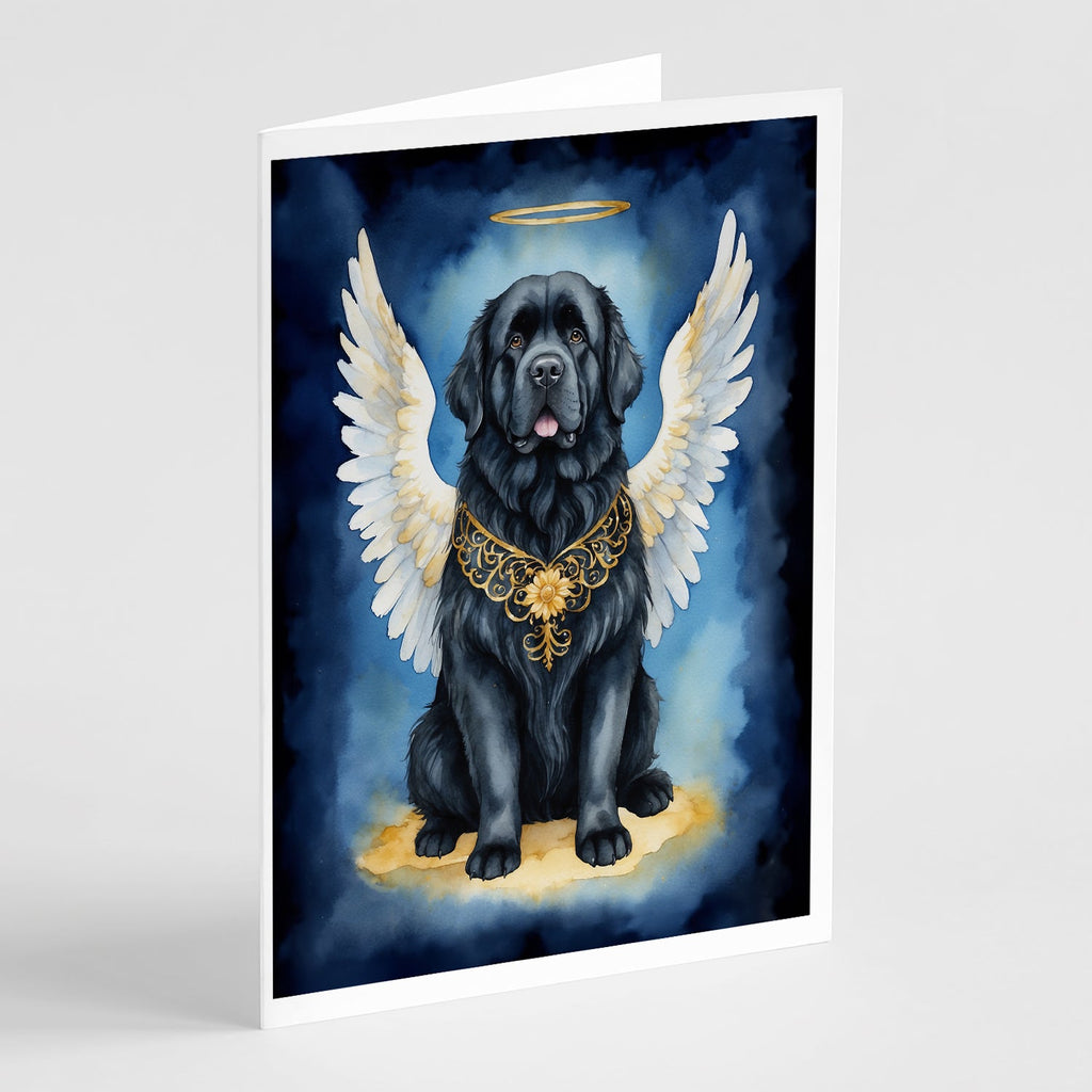 Newfoundland My Angel Greeting Cards Pack of 8 Blank Cards with Envelopes Whimsical A7 Size 5x7
