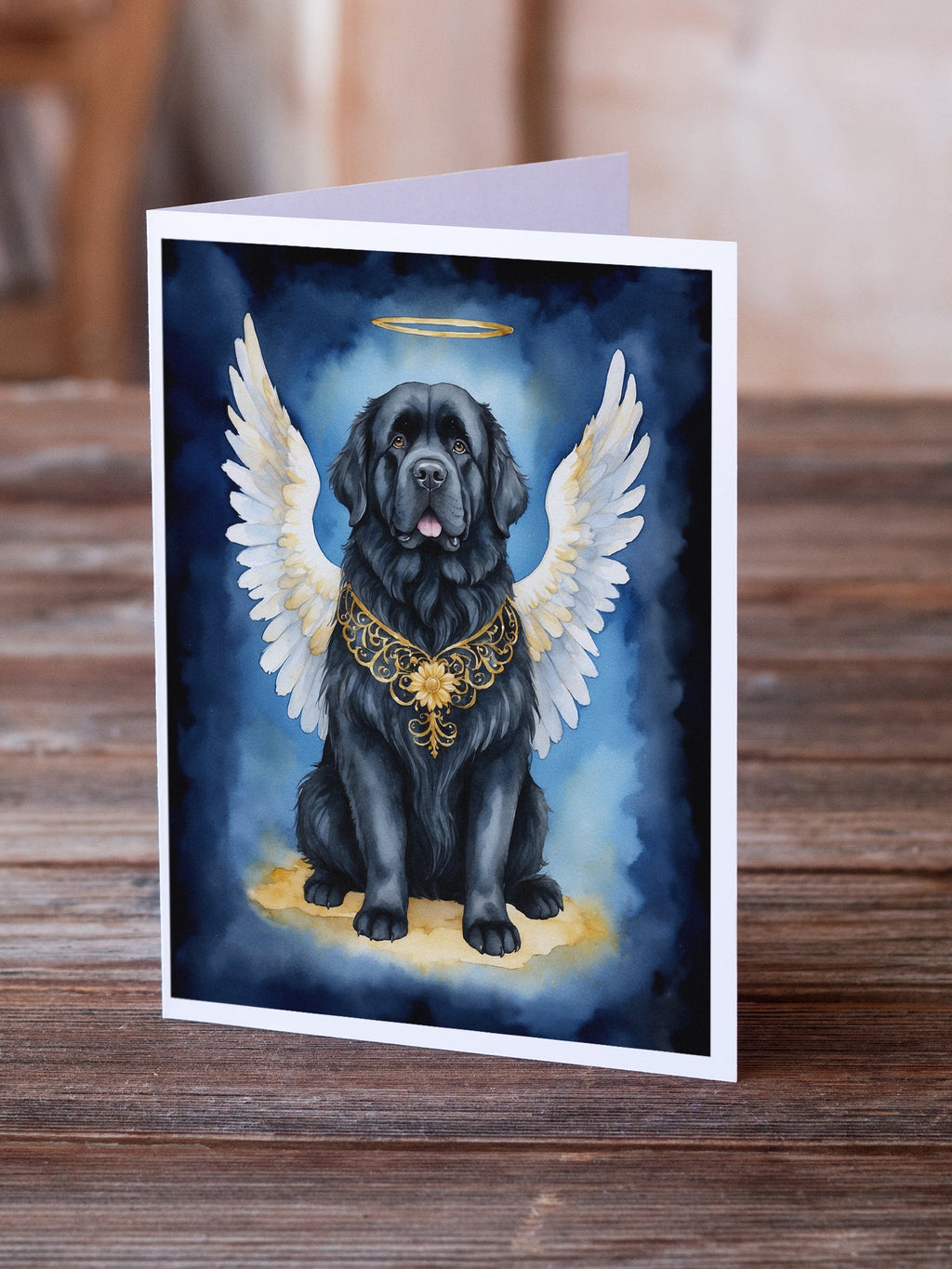 Newfoundland My Angel Greeting Cards Pack of 8 Blank Cards with Envelopes Whimsical A7 Size 5x7