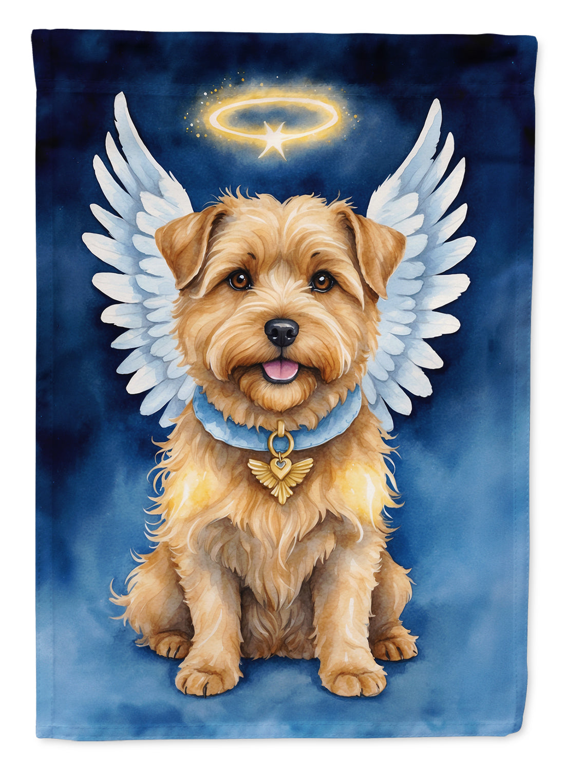 Norfolk Terrier My Angel House Flag 28x40 Porch Sleeve Pole Decorative Outside Yard Banner Artwork Wall Hanging, Polyester