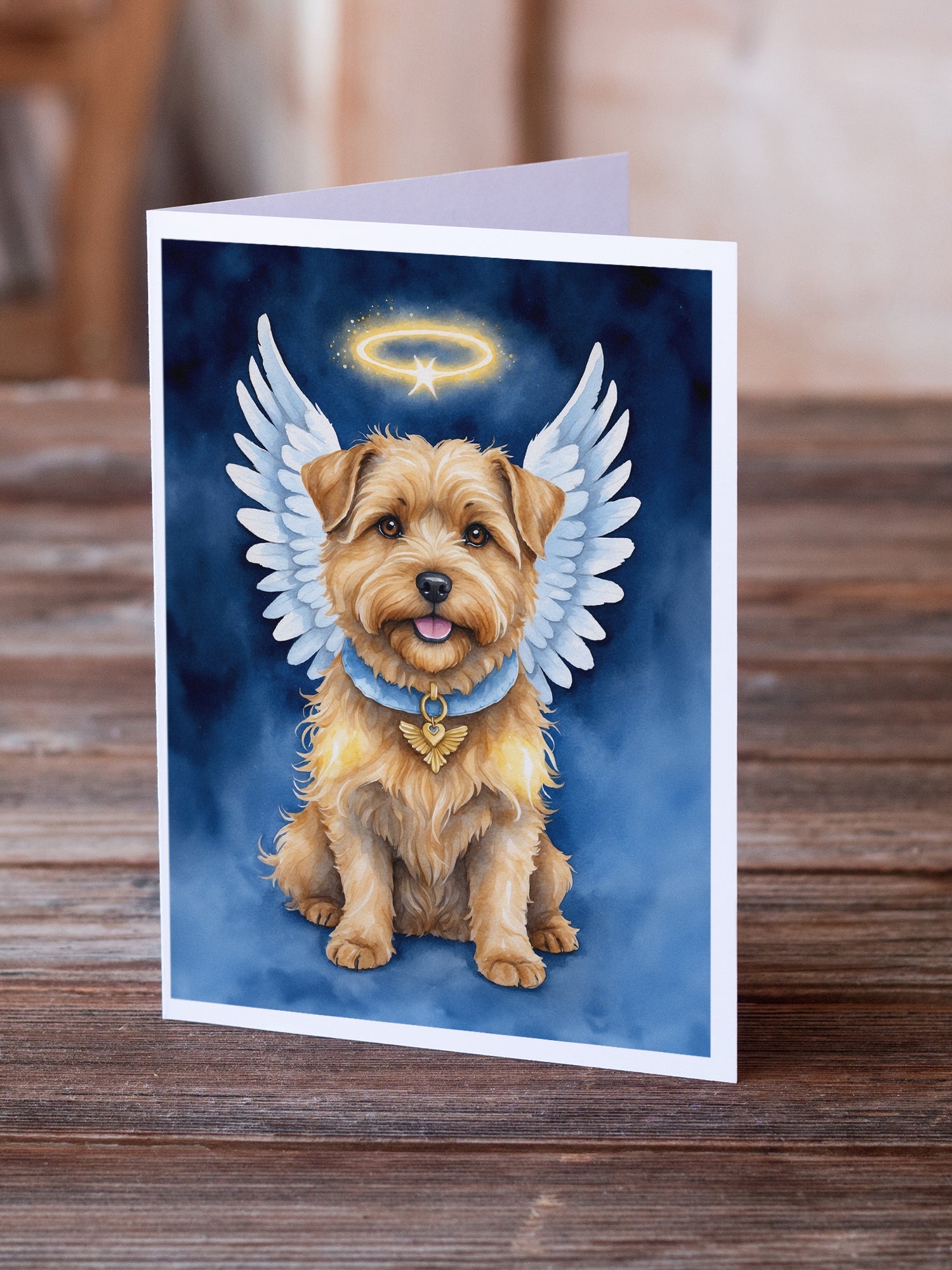 Norfolk Terrier My Angel Greeting Cards Pack of 8 Blank Cards with Envelopes Whimsical A7 Size 5x7