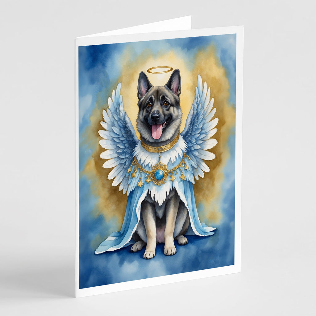 Norwegian Elkhound My Angel Greeting Cards Pack of 8 Blank Cards with Envelopes Whimsical A7 Size 5x7