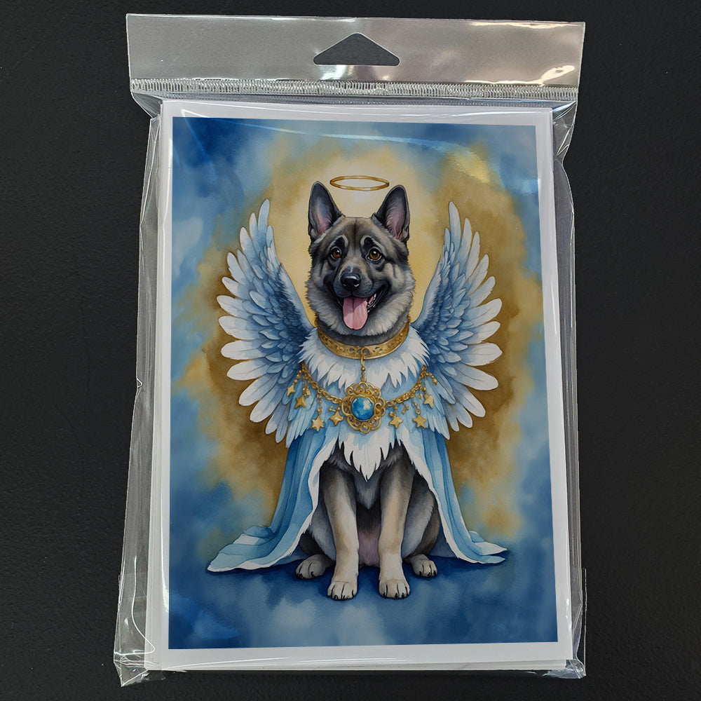 Norwegian Elkhound My Angel Greeting Cards Pack of 8 Blank Cards with Envelopes Whimsical A7 Size 5x7