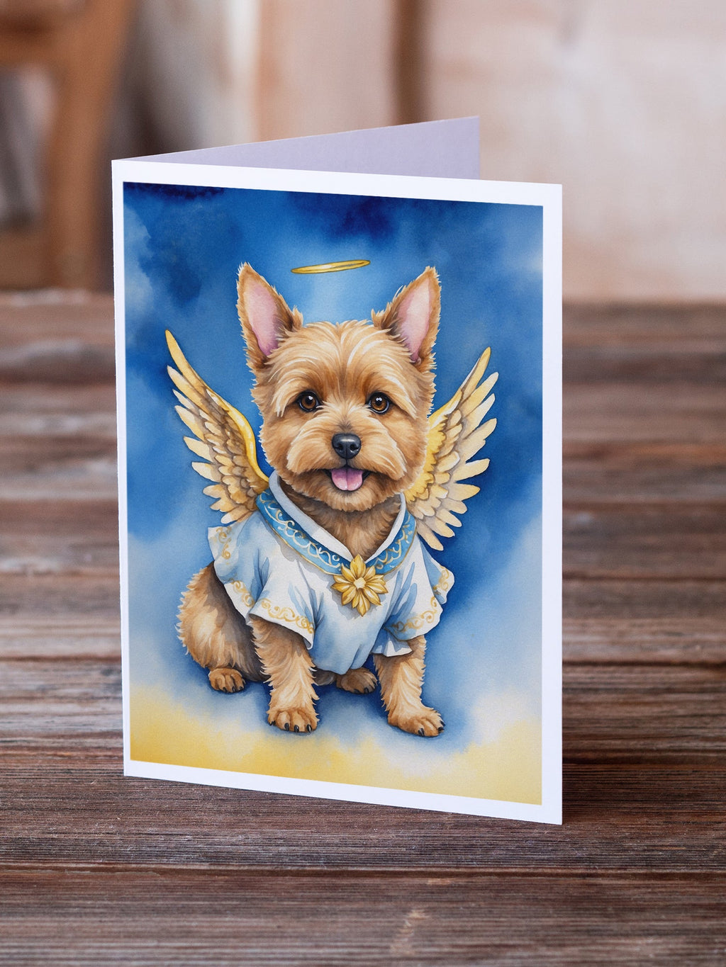 Norwich Terrier My Angel Greeting Cards Pack of 8 Blank Cards with Envelopes Whimsical A7 Size 5x7