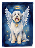 Old English Sheepdog My Angel House Flag 28x40 Porch Sleeve Pole Decorative Outside Yard Banner Artwork Wall Hanging, Polyester