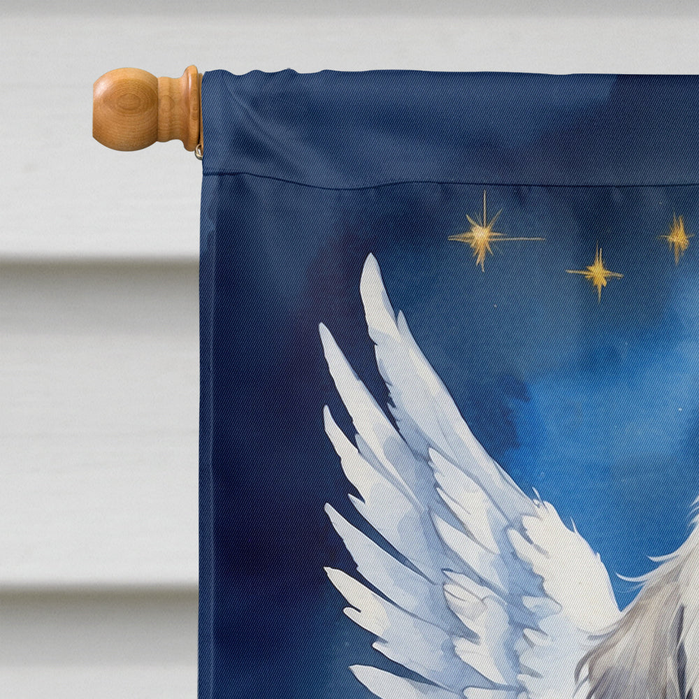 Old English Sheepdog My Angel House Flag 28x40 Porch Sleeve Pole Decorative Outside Yard Banner Artwork Wall Hanging, Polyester
