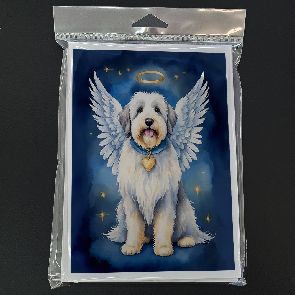 Old English Sheepdog My Angel Greeting Cards Pack of 8 Blank Cards with Envelopes Whimsical A7 Size 5x7