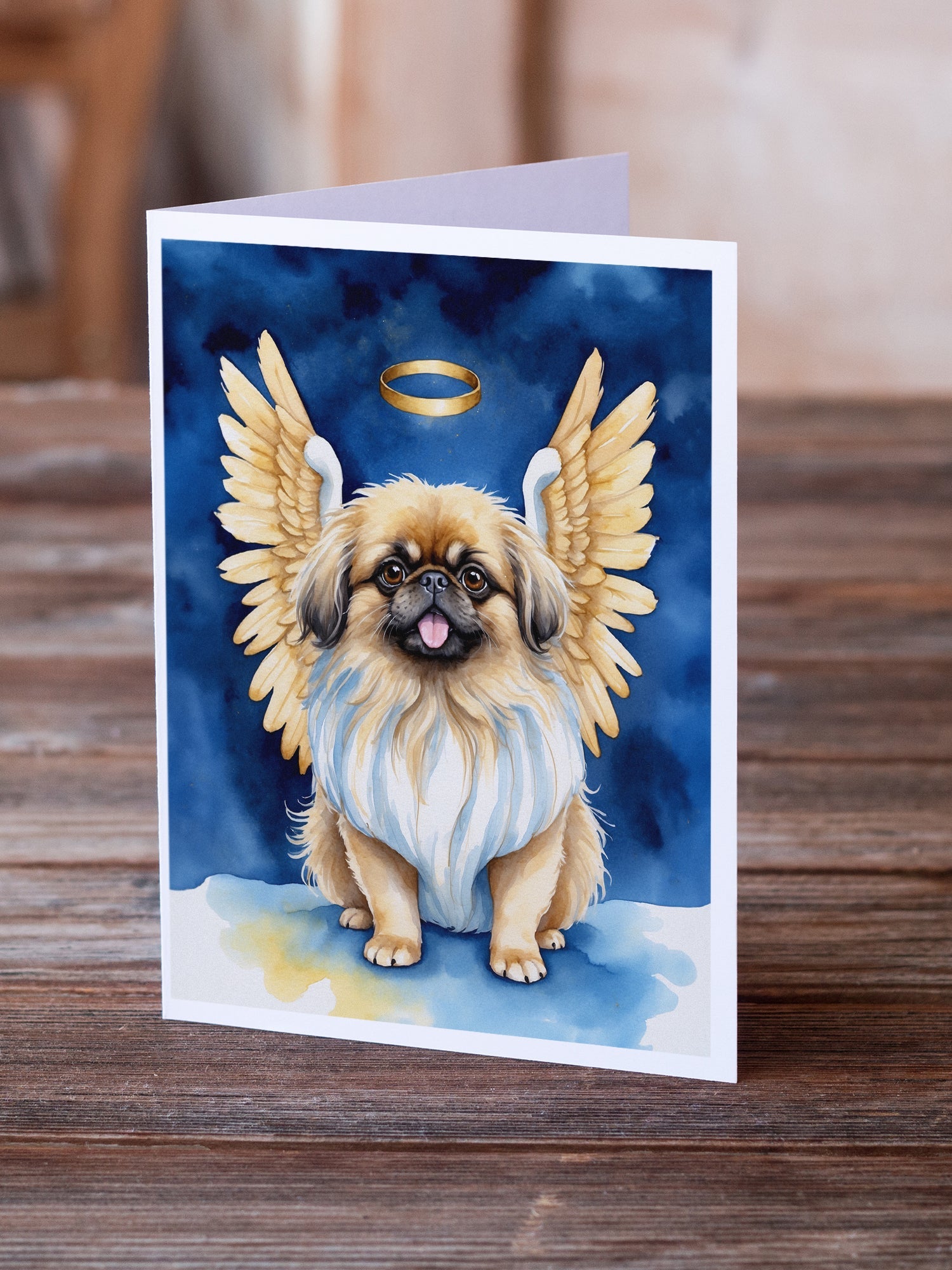 Pekingese My Angel Greeting Cards Pack of 8 Blank Cards with Envelopes Whimsical A7 Size 5x7