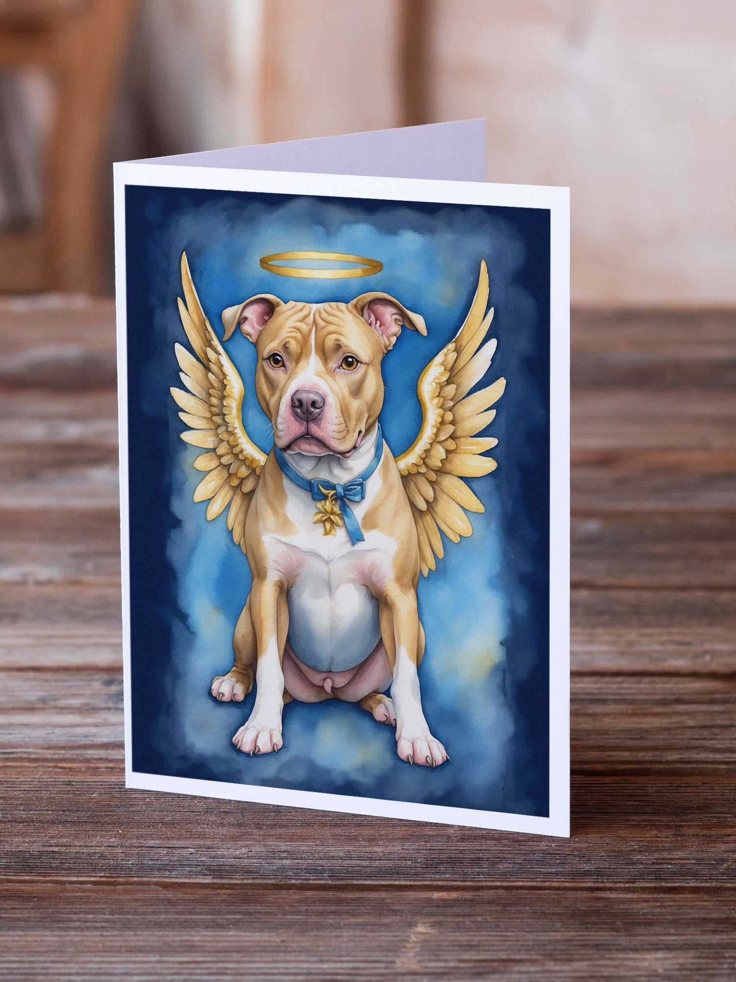 Pit Bull Terrier My Angel Greeting Cards Pack of 8 Blank Cards with Envelopes Whimsical A7 Size 5x7