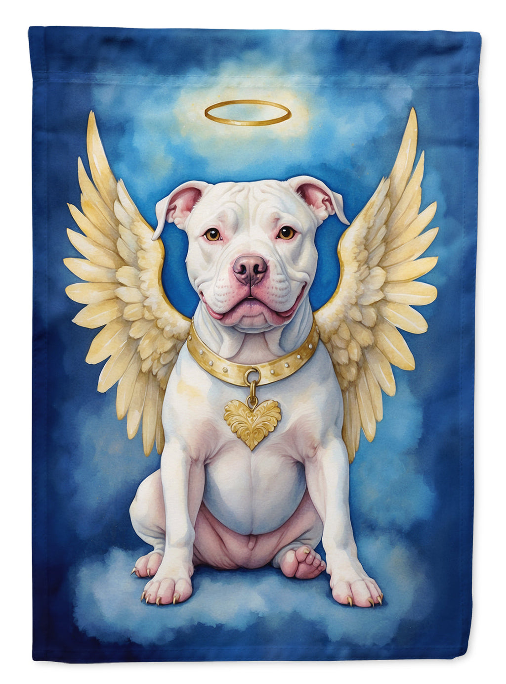 Pit Bull Terrier My Angel House Flag 28x40 Porch Sleeve Pole Decorative Outside Yard Banner Artwork Wall Hanging, Polyester
