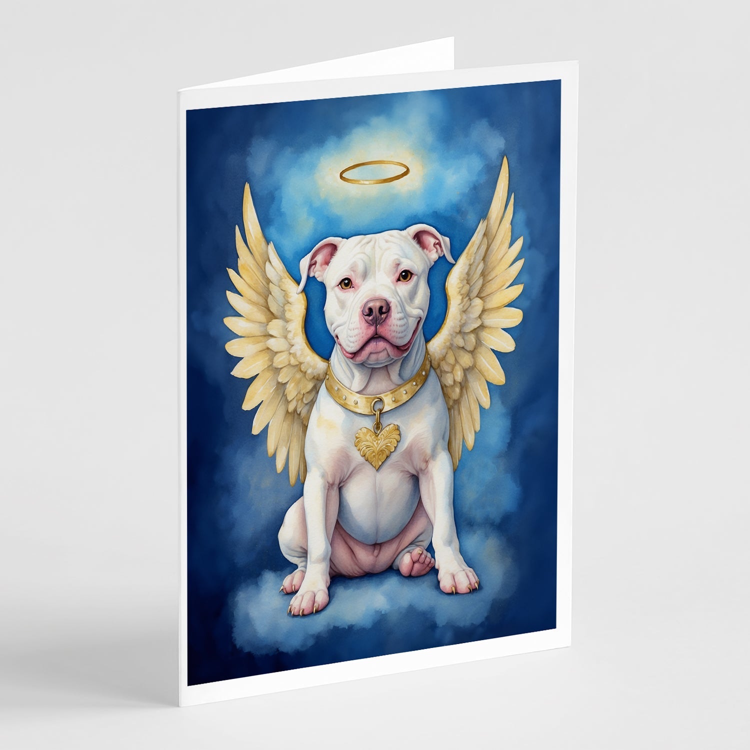 Pit Bull Terrier My Angel Greeting Cards Pack of 8 Blank Cards with Envelopes Whimsical A7 Size 5x7