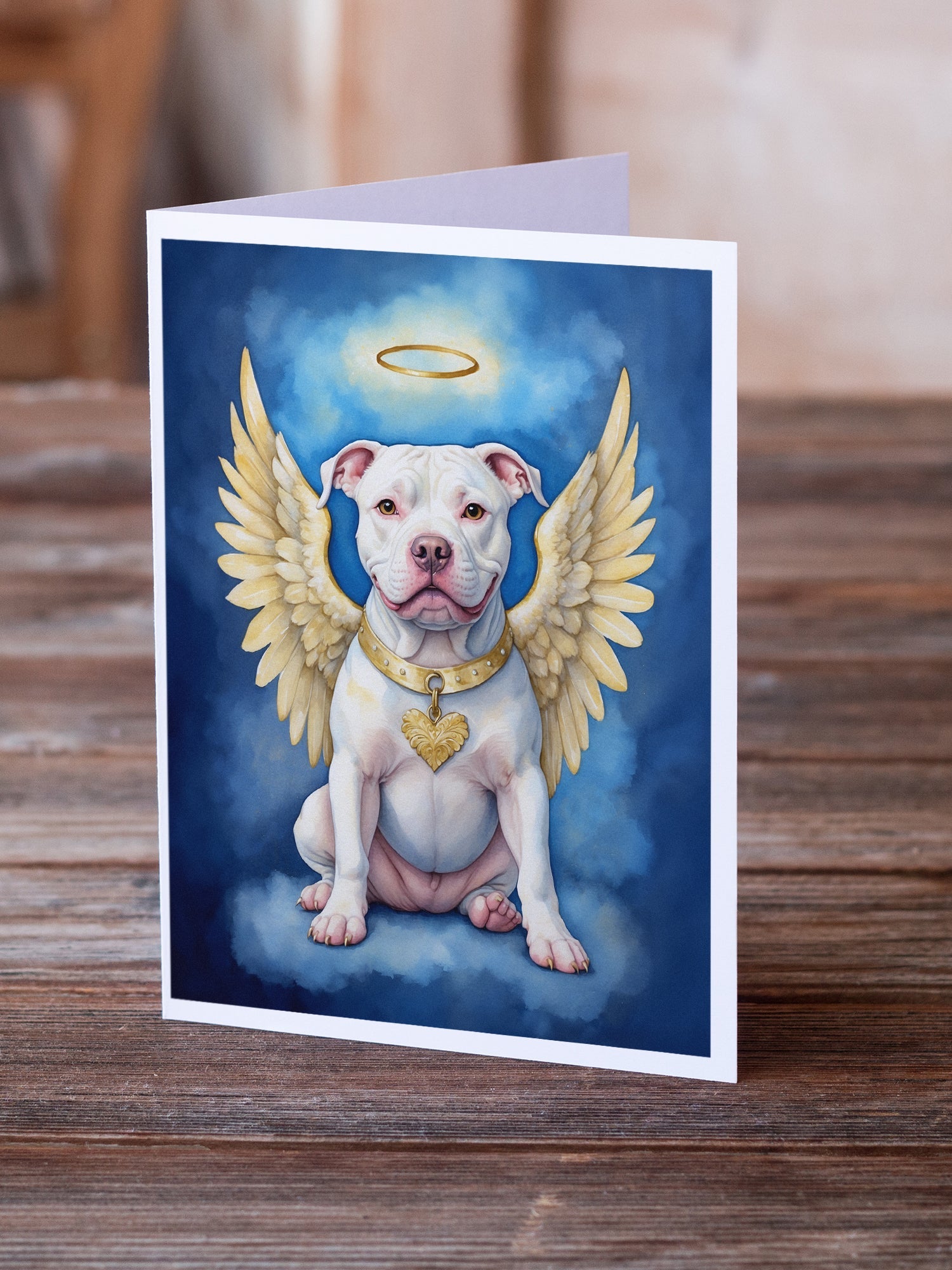 Pit Bull Terrier My Angel Greeting Cards Pack of 8 Blank Cards with Envelopes Whimsical A7 Size 5x7