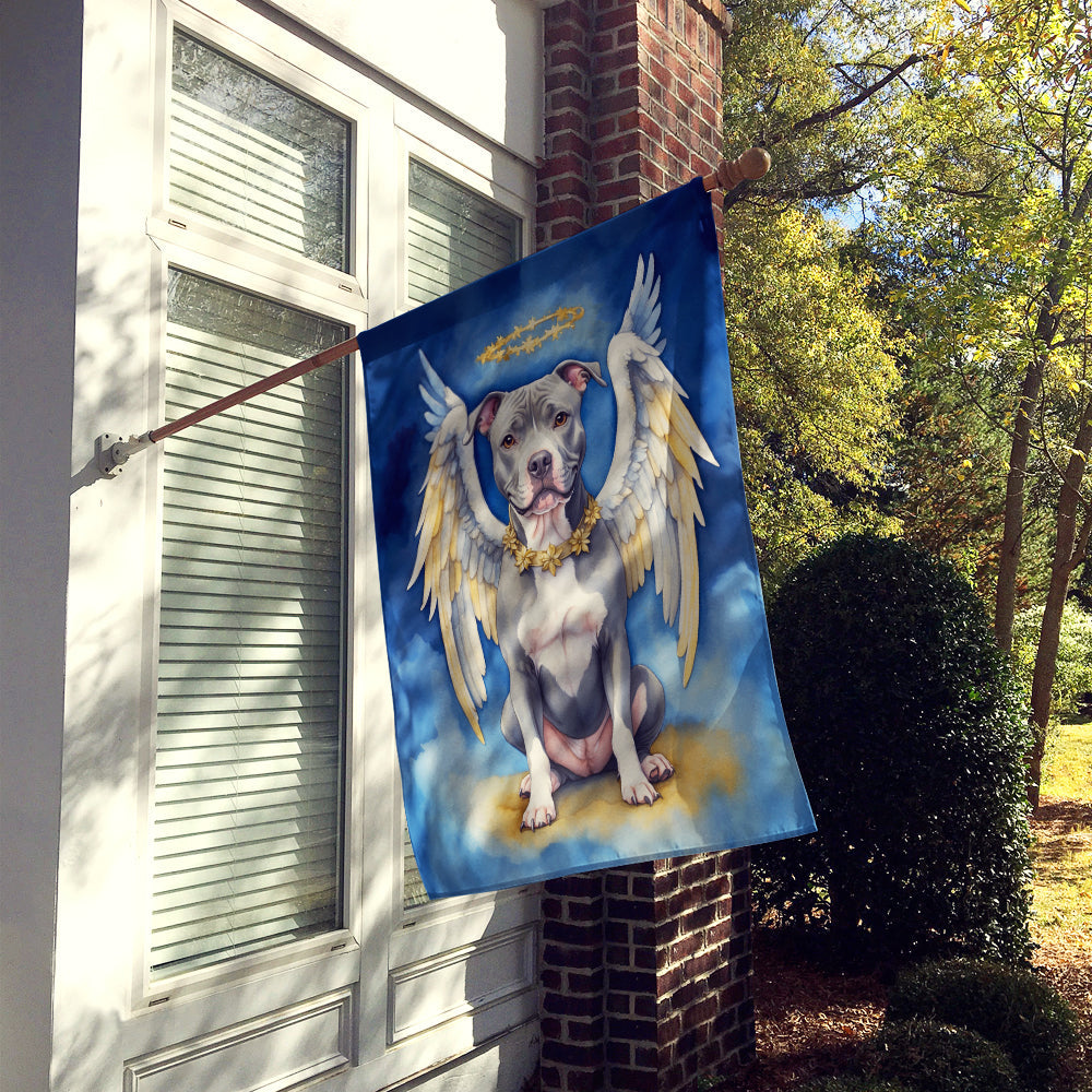 Pit Bull Terrier My Angel House Flag 28x40 Porch Sleeve Pole Decorative Outside Yard Banner Artwork Wall Hanging, Polyester