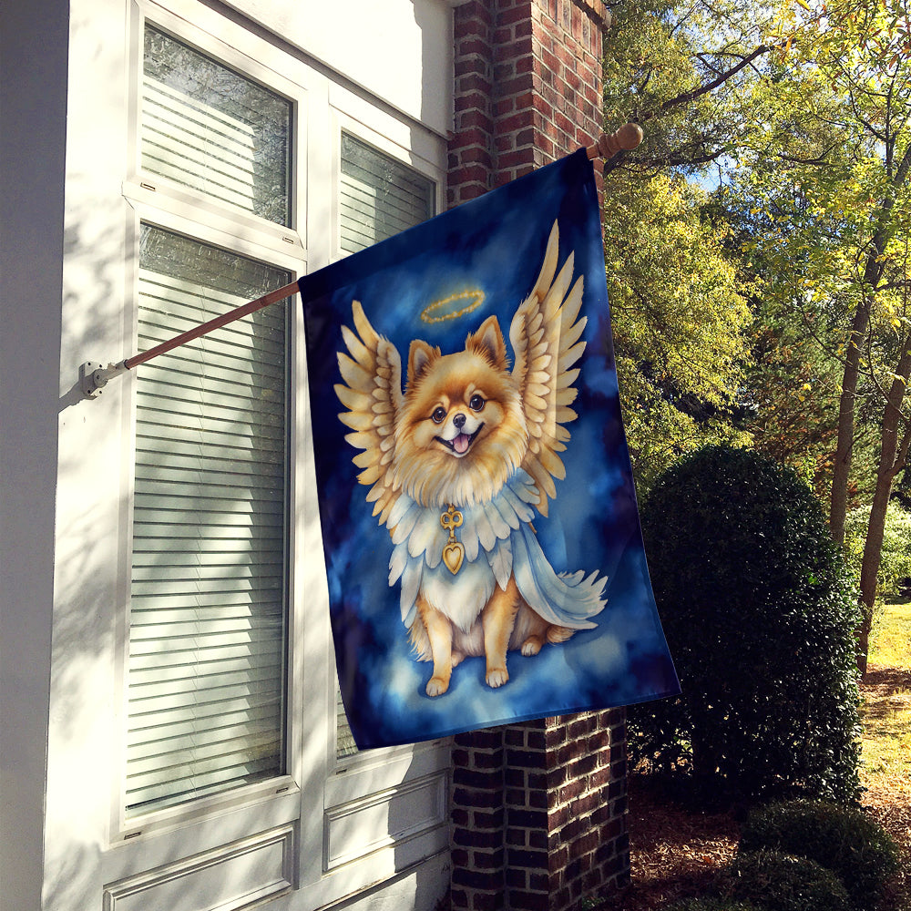 Pomeranian My Angel House Flag 28x40 Porch Sleeve Pole Decorative Outside Yard Banner Artwork Wall Hanging, Polyester